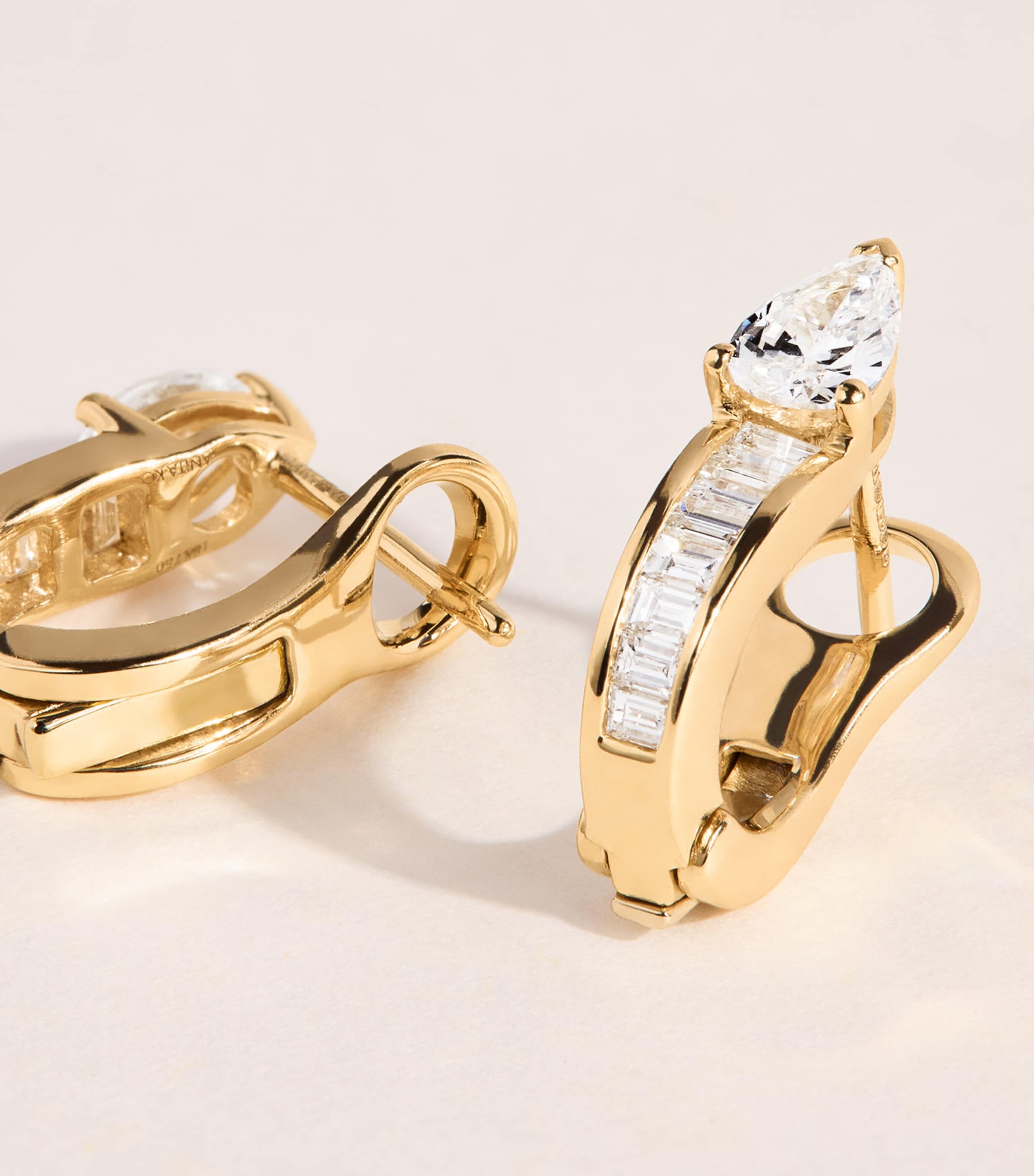 Anita Ko Yellow Gold and Diamond Saturn Huggie Earrings Yellow Gold Image 4