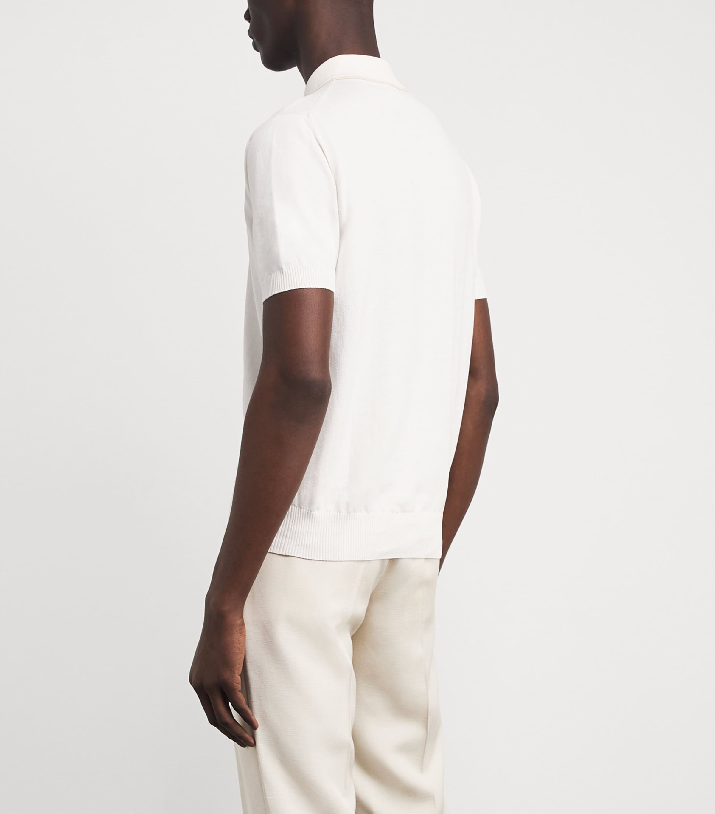 Cotton Zipped Polo Shirt 1 Image 4