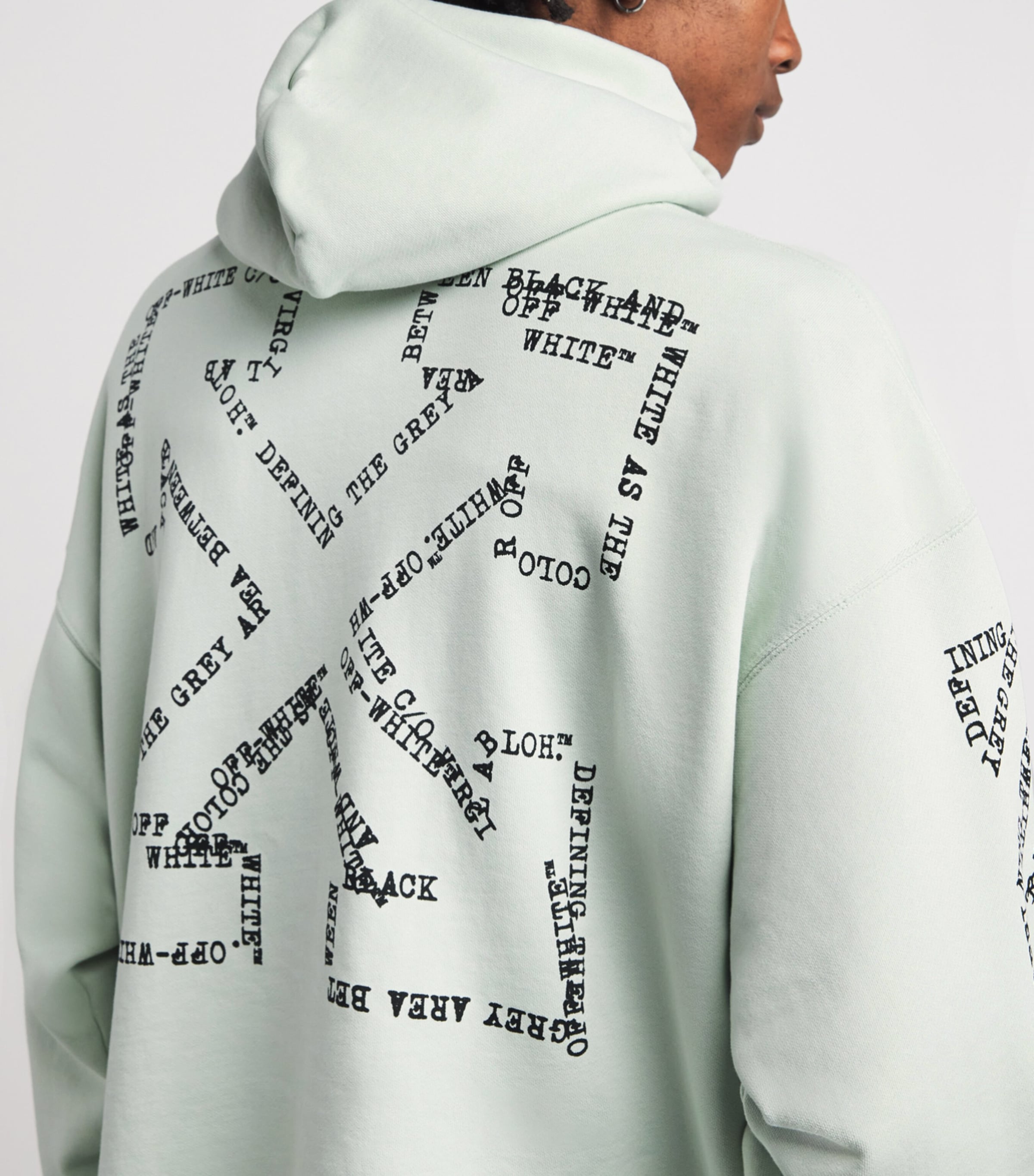 Off-White Mens Arrows Diagonal Hoodie Mint Image 3
