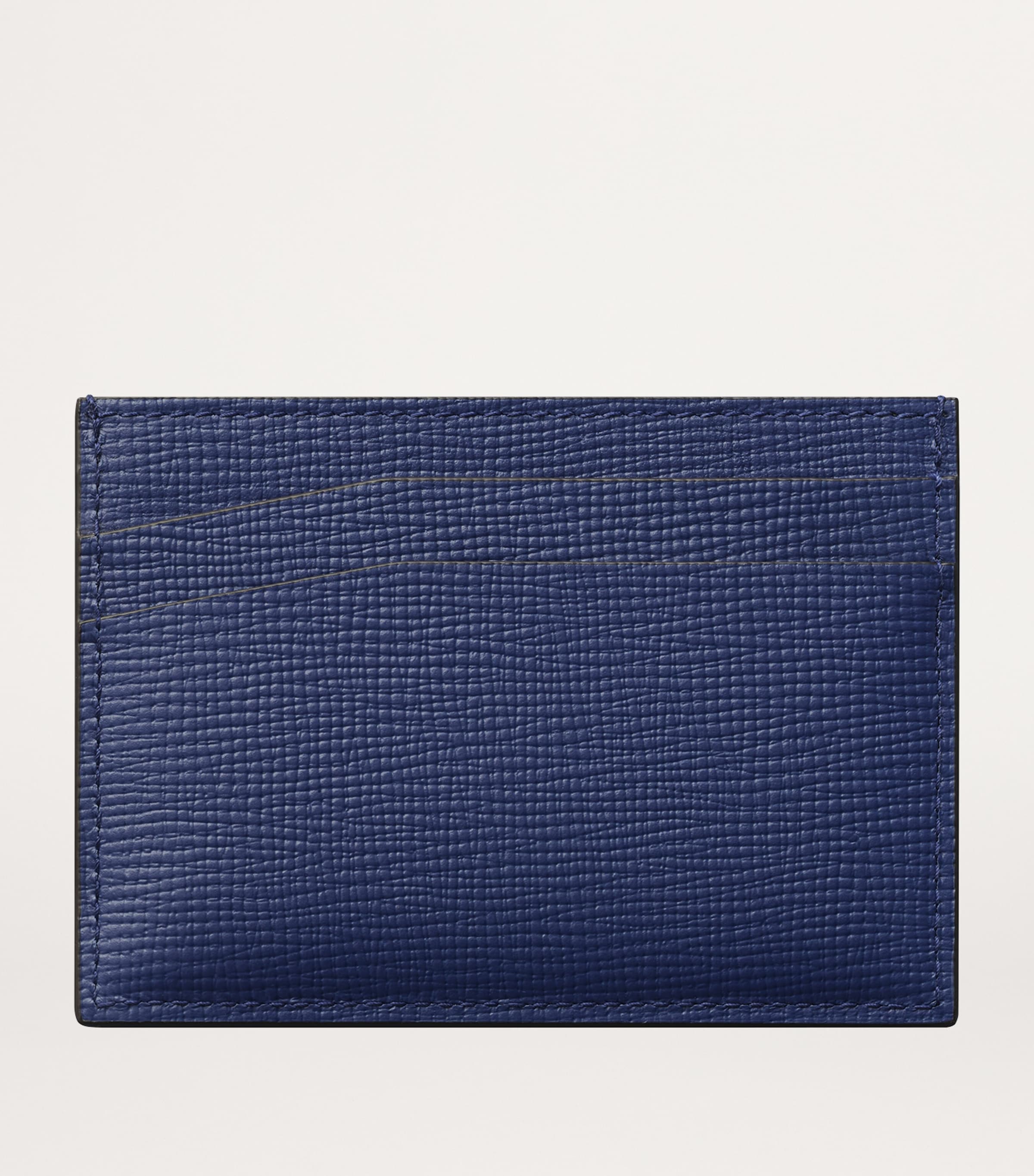 Grained Calfskin Losange Double Card Holder BLUE Image 2