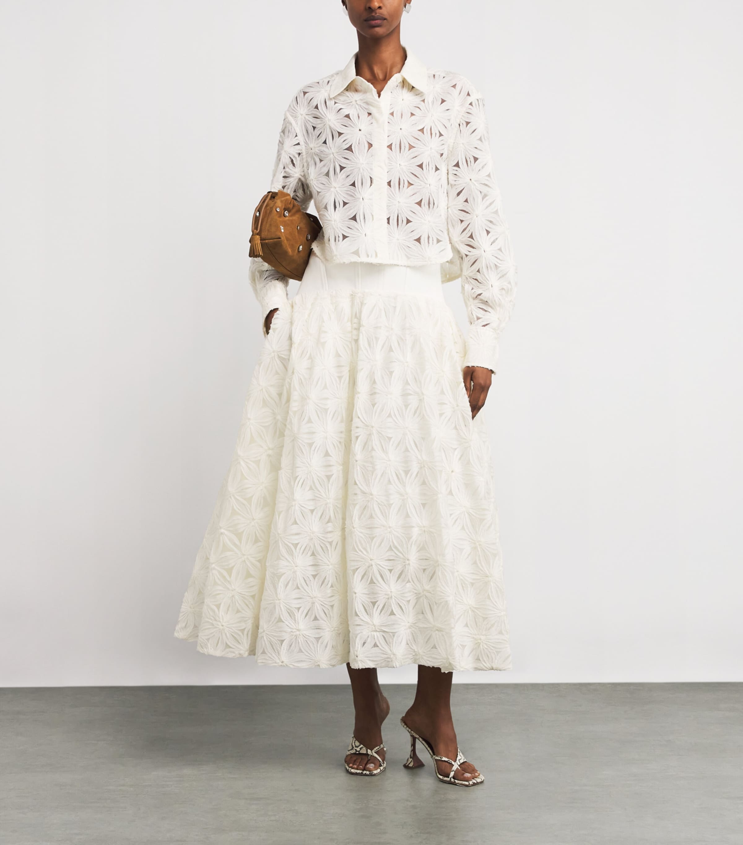 Embroidered Mindy Midi Skirt IVORY Image 2
