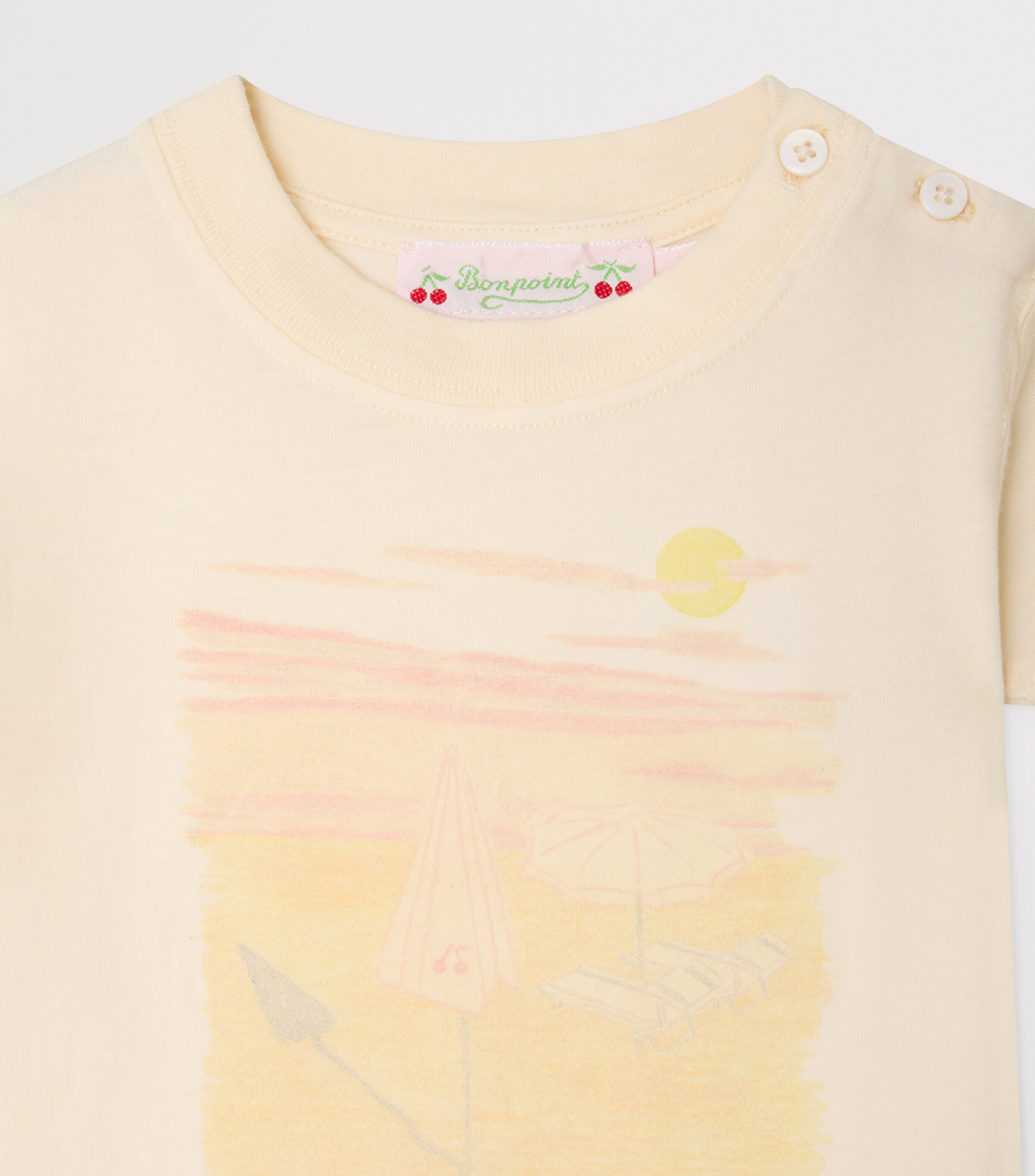 Bonpoint Cotton Printed T-Shirt (6-18 Months) Upb Ecru Image 3