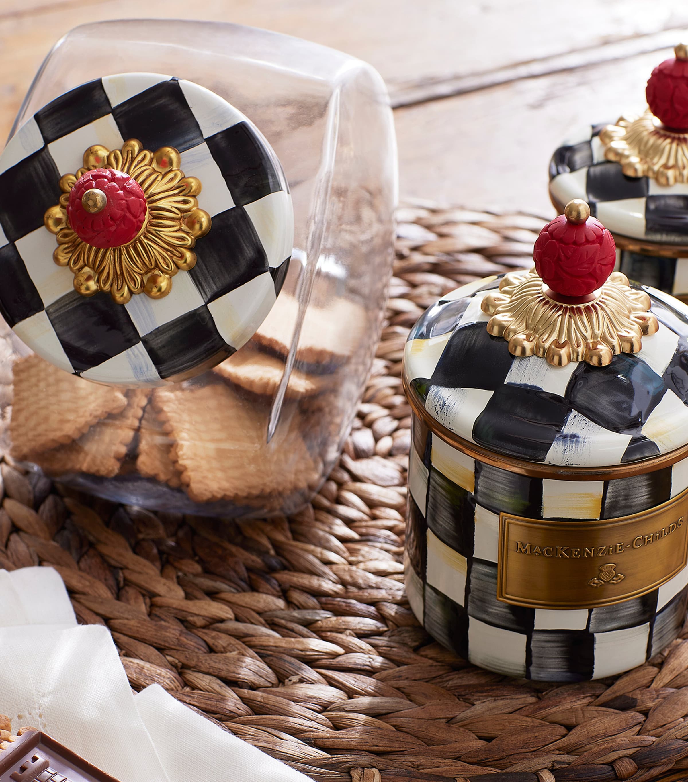 Small Courtly Check Canister (17cm) BLACK Image 2