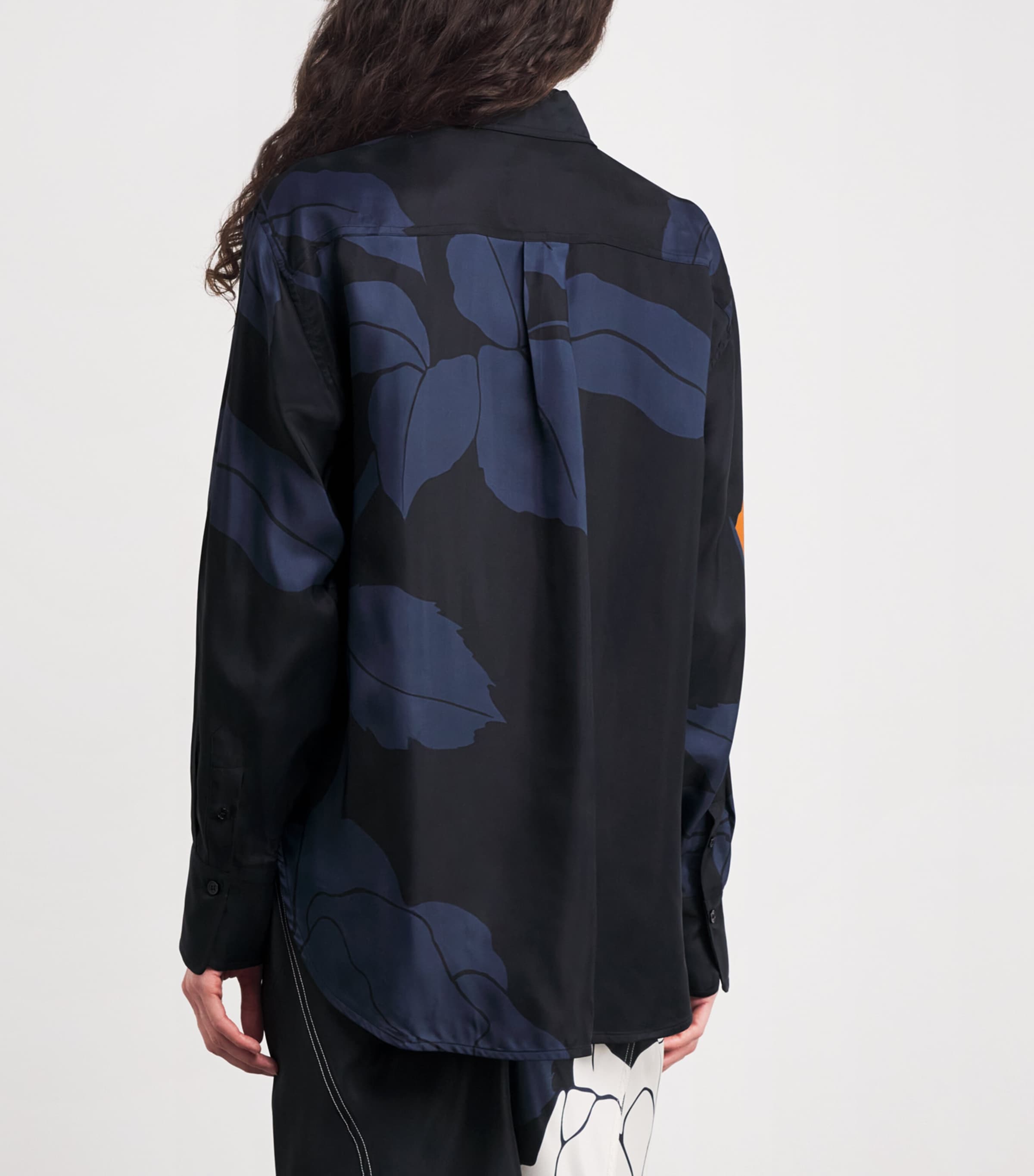 Floral Pyjama Shirt 9665 NAVY/PALE ROSE Image 4