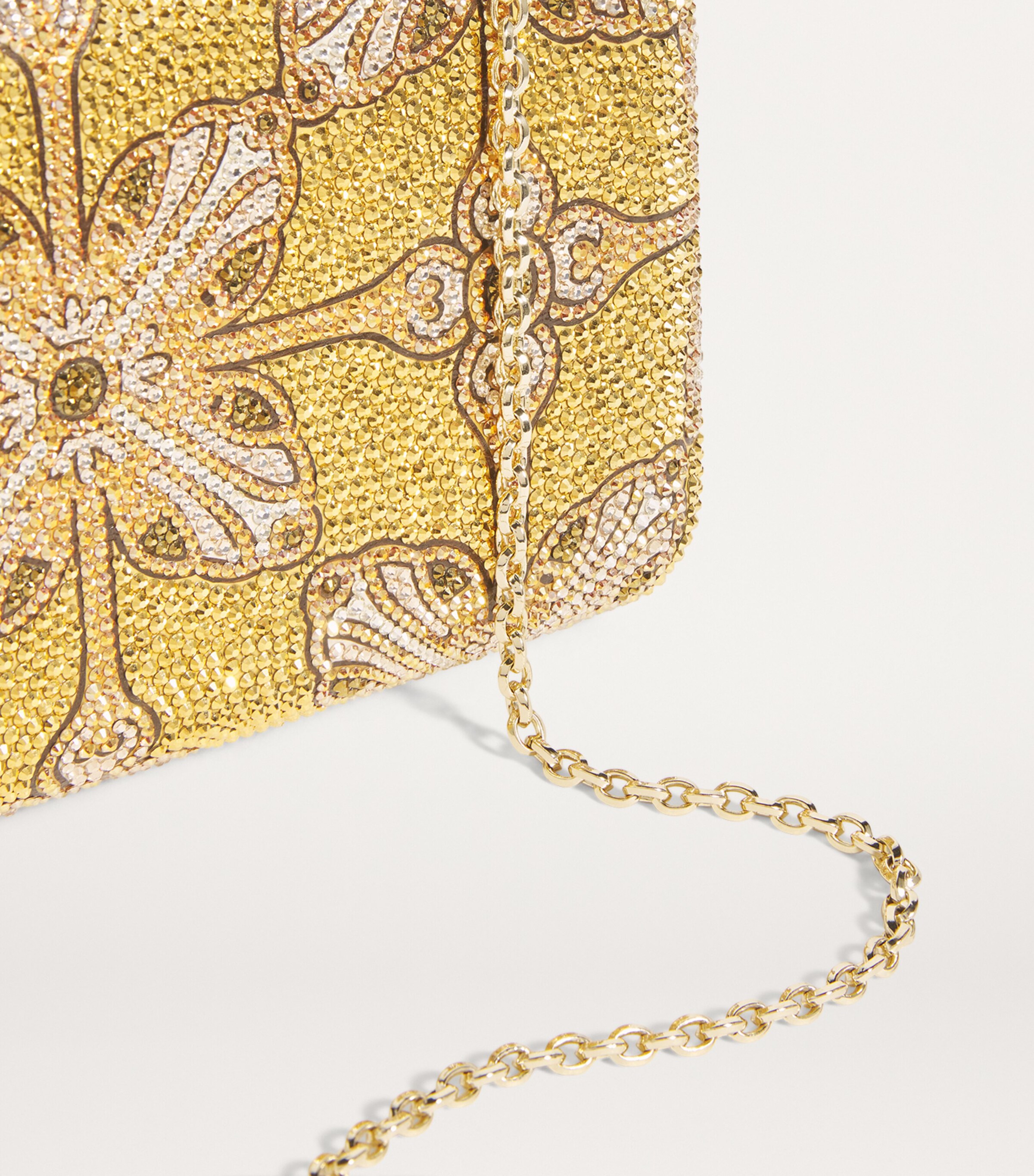 Judith Leiber Crystal Gilded Stamp Clutch Bag Saumt Slvr Arm Mlti Image 5