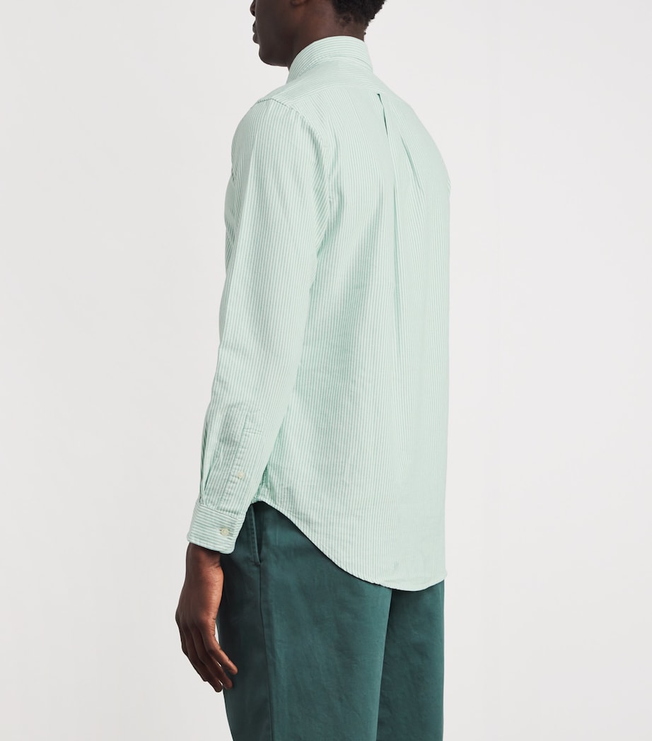 Custom Fit Stripe Oxford Shirt GREEN WHITE Image 4