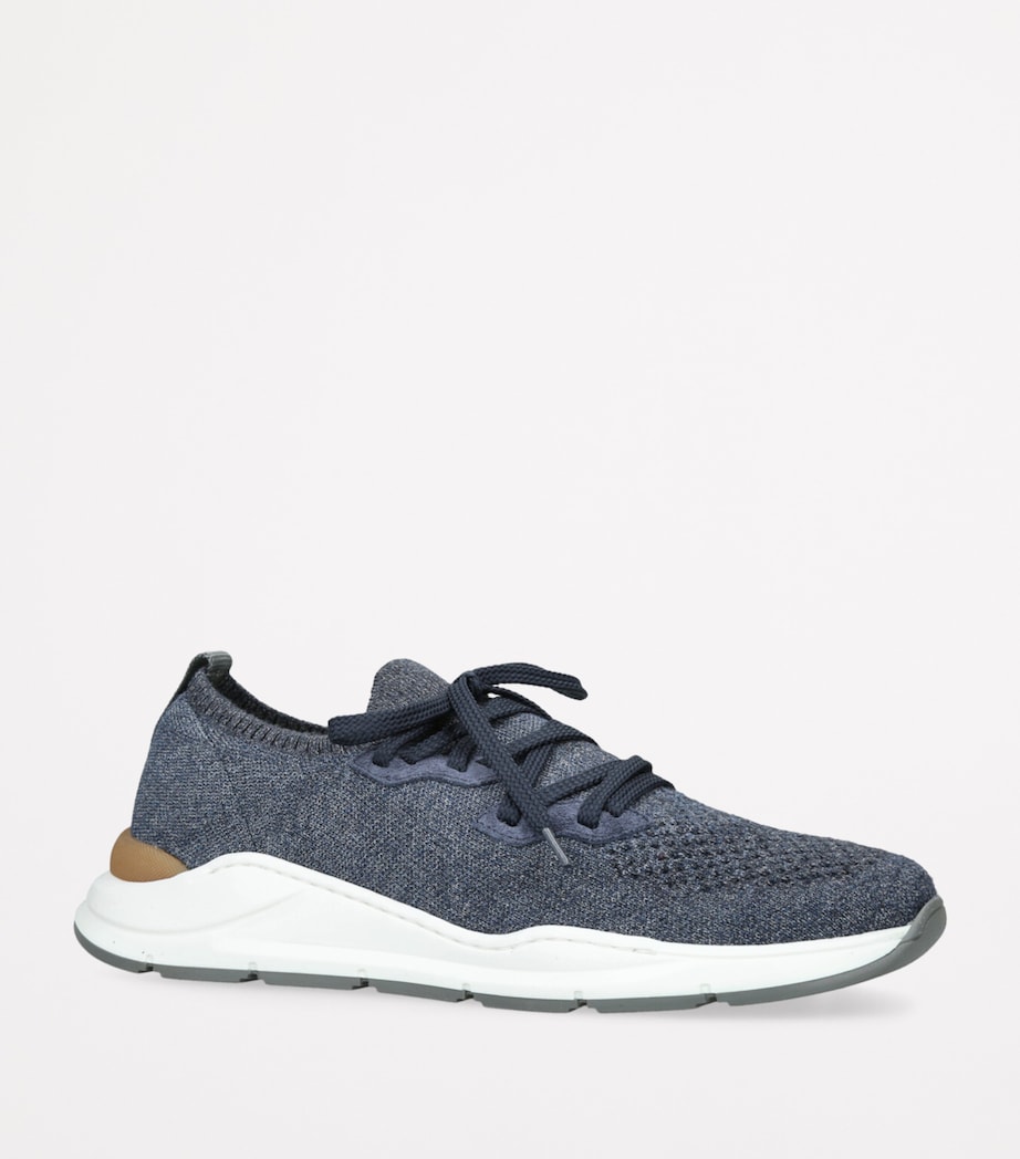 Cotton Knitted Sneakers NAVY Image 3