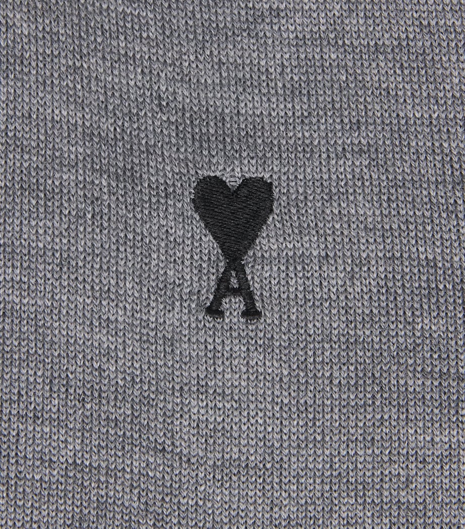 AMI Paris Merino Ami de Coeur Cardigan Grs Cndre Chn/noir Image 6
