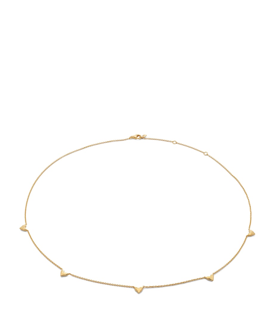 Gold Vermeil Heart Station Chain Necklace 18K GOLD VERMEIL Image 1