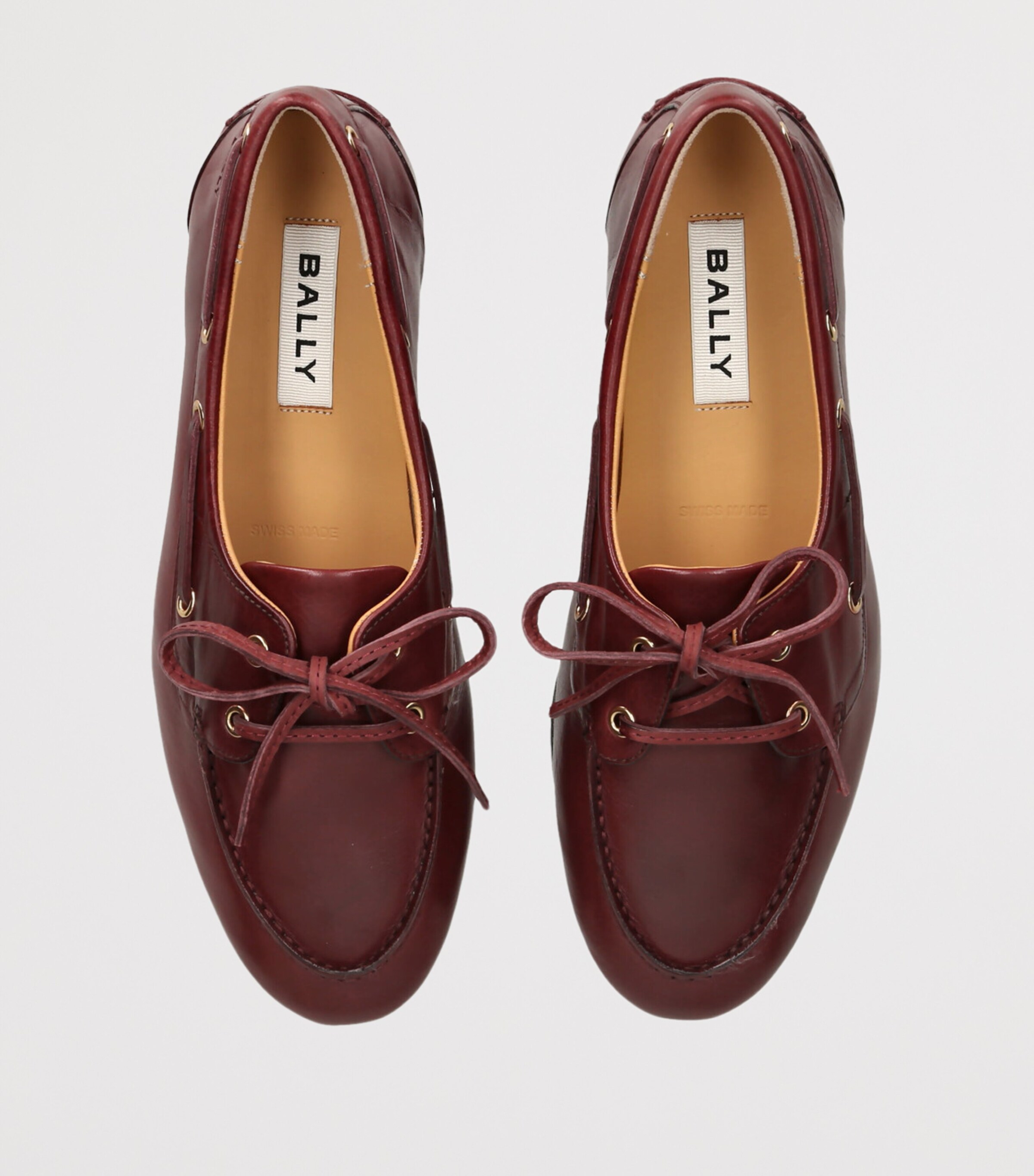 Bally Leather Pathy Boat Shoes Wine Image 4