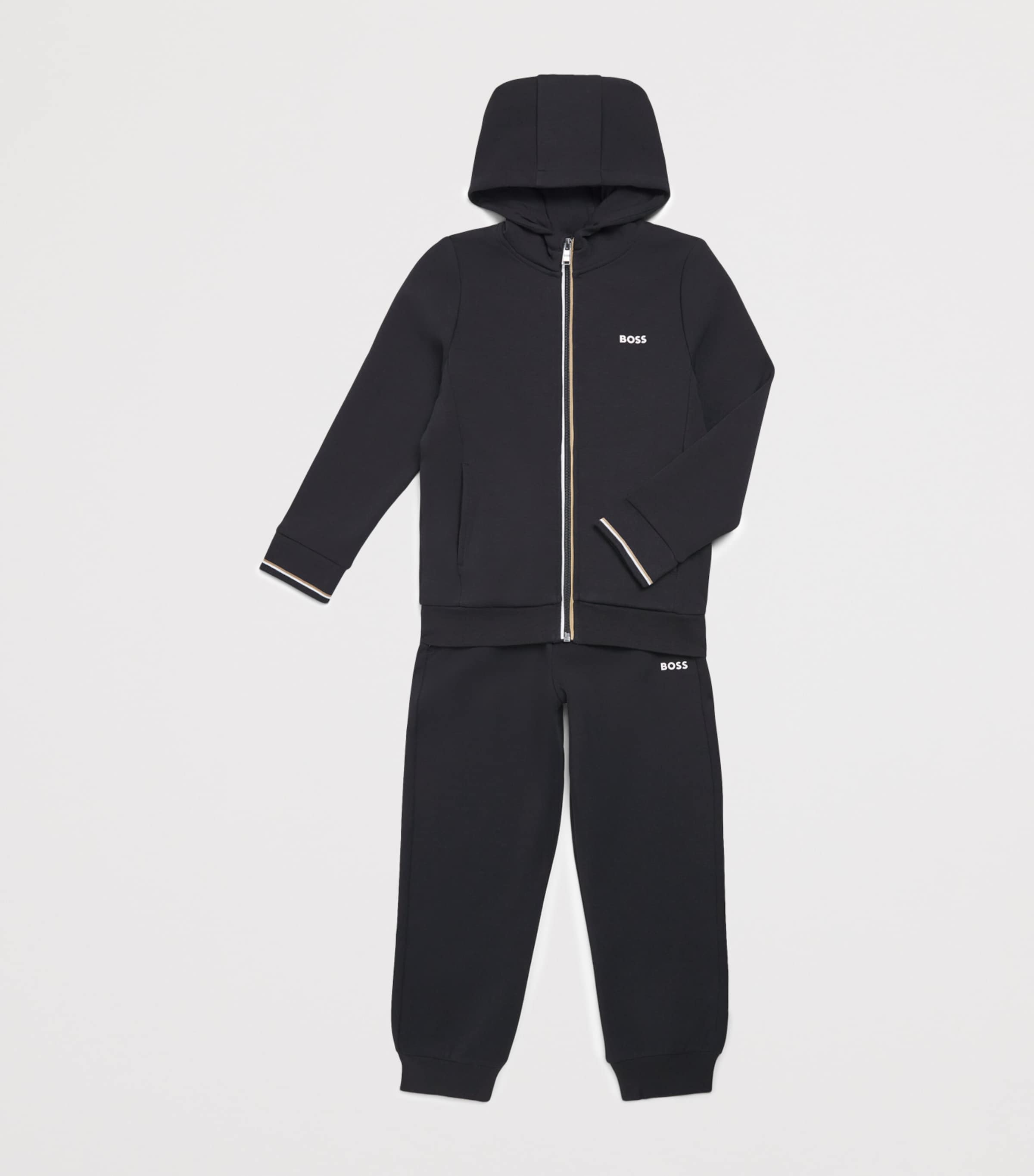 BOSS Kidswear Cotton-Blend Hoodie and Sweatpants Set (4-16 Years) Black Image 3
