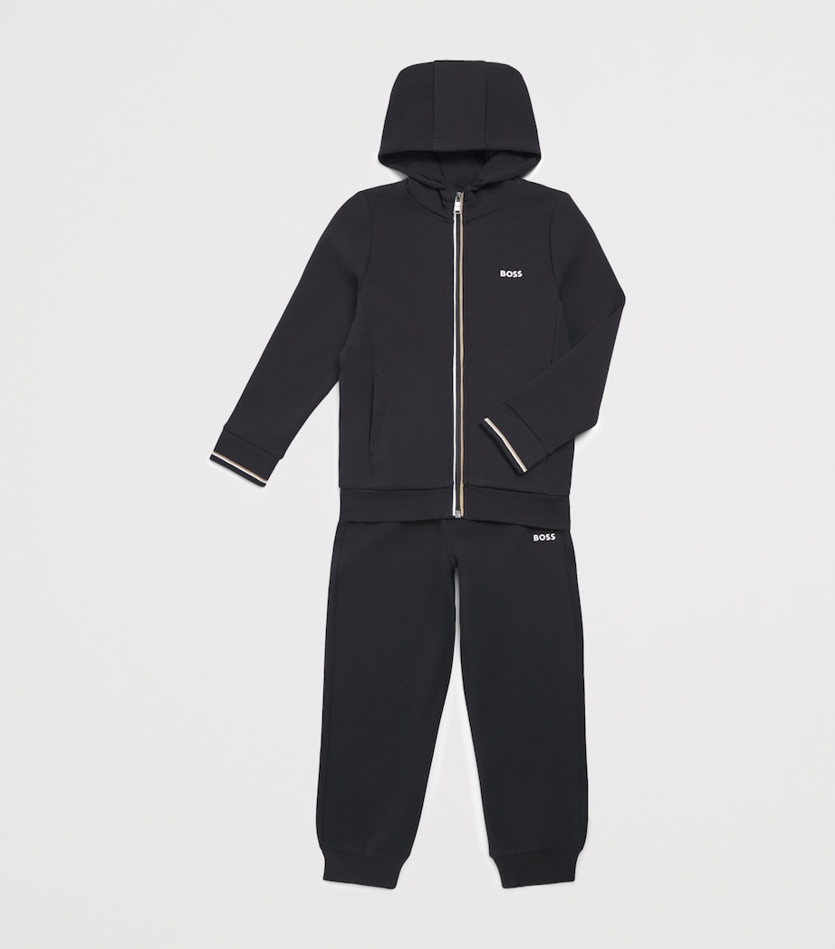 BOSS Kidswear Cotton-Blend Hoodie and Sweatpants Set (4-16 Years) Black Image 3