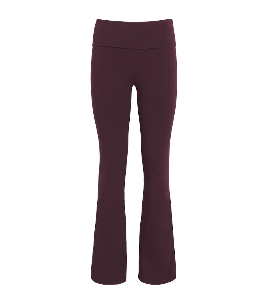 Cotton-Blend Jersey Foldover Trousers CURRANT Image 1