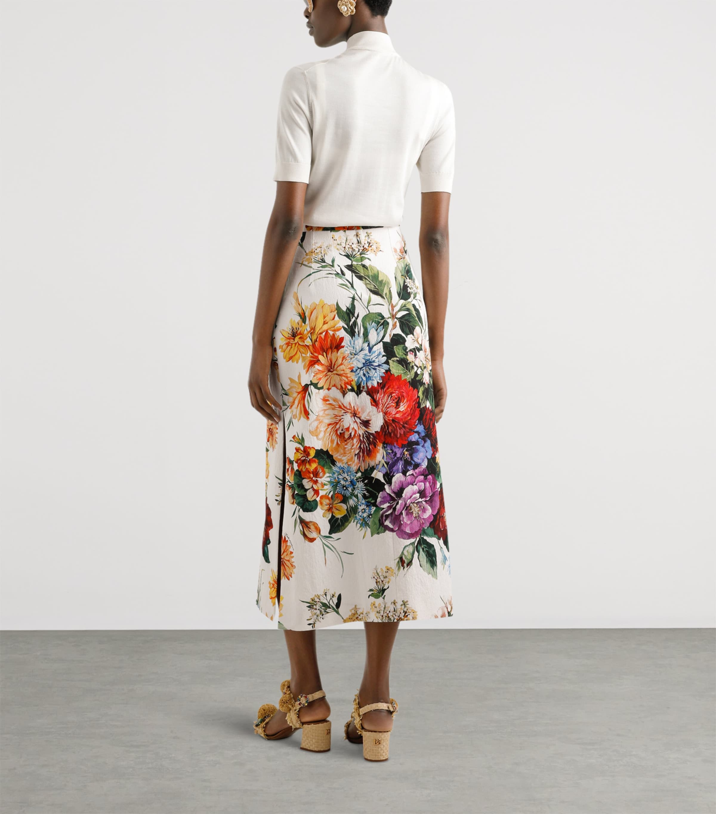 Silk Flower-Appliqué Sweater W0001-NATURAL WHITE Image 3