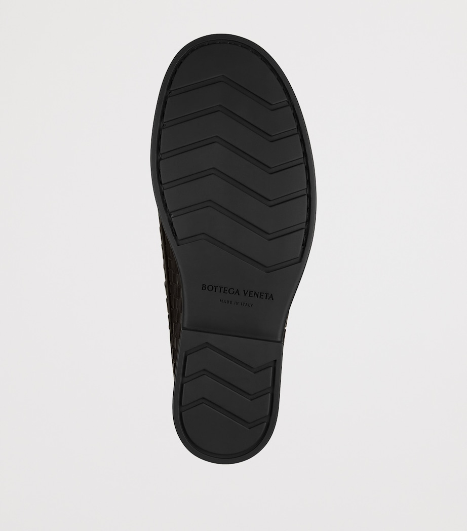 Bottega Veneta Leather Intrecciato Lace-Up Loafers Image 5