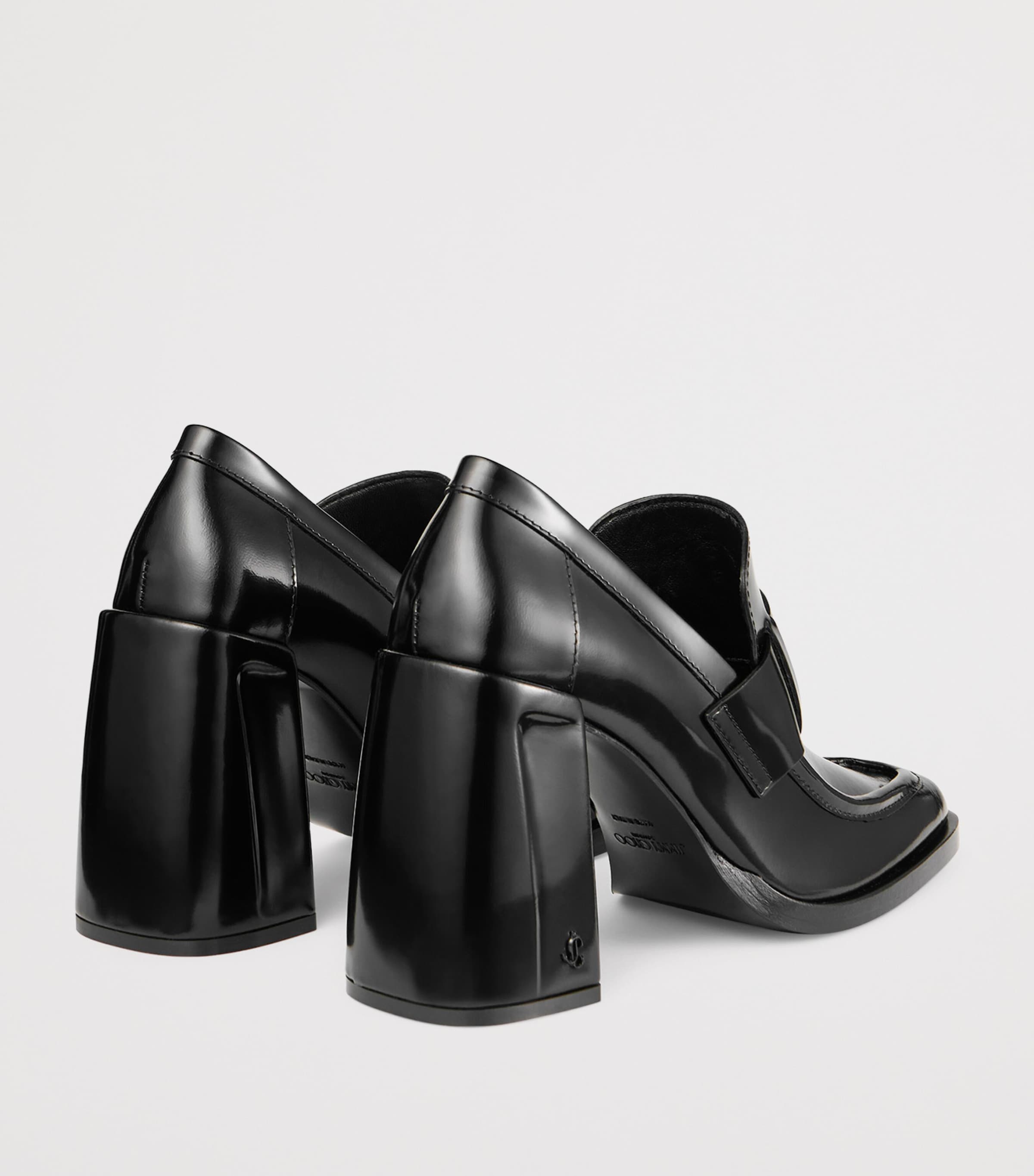Tylor 95 Leather Heeled Loafers BLACK Image 4