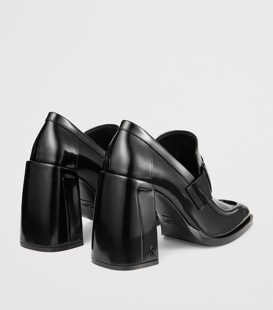 Tylor 95 Leather Heeled Loafers BLACK Image 4