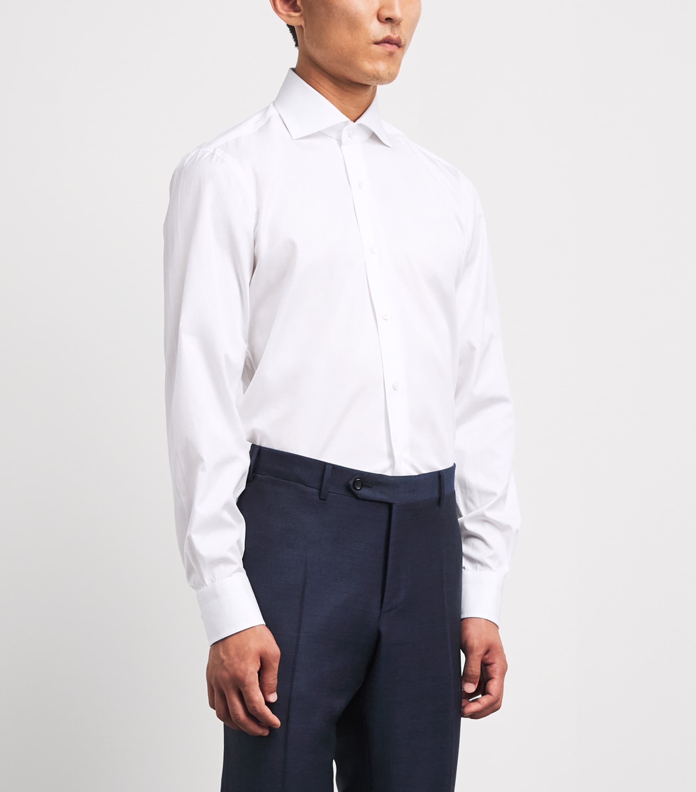 Barba Napoli Mens Cotton Shirt White Image 4