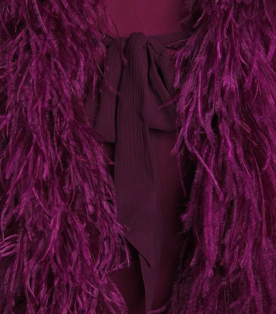 Chiffon Feather Vedette Maxi Dress PLUM Image 5