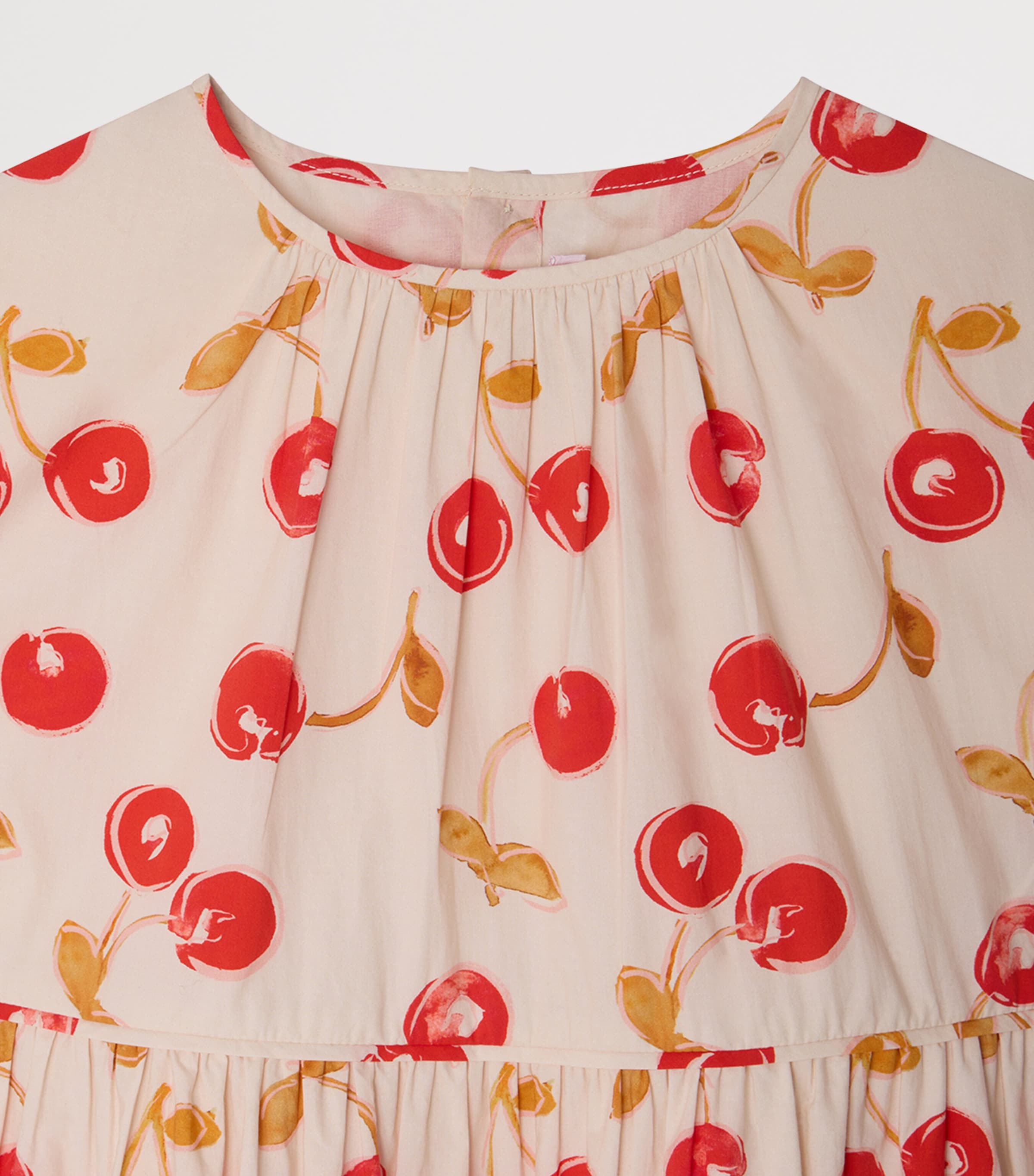 Bonpoint Cotton Printed Leontine Dress (10-14 Years) Ecru Image 3