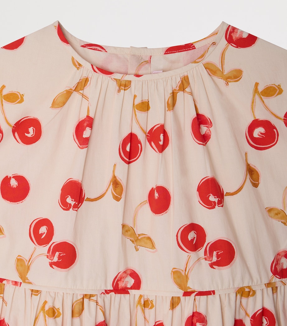 Bonpoint Cotton Printed Leontine Dress (10-14 Years) Ecru Image 3