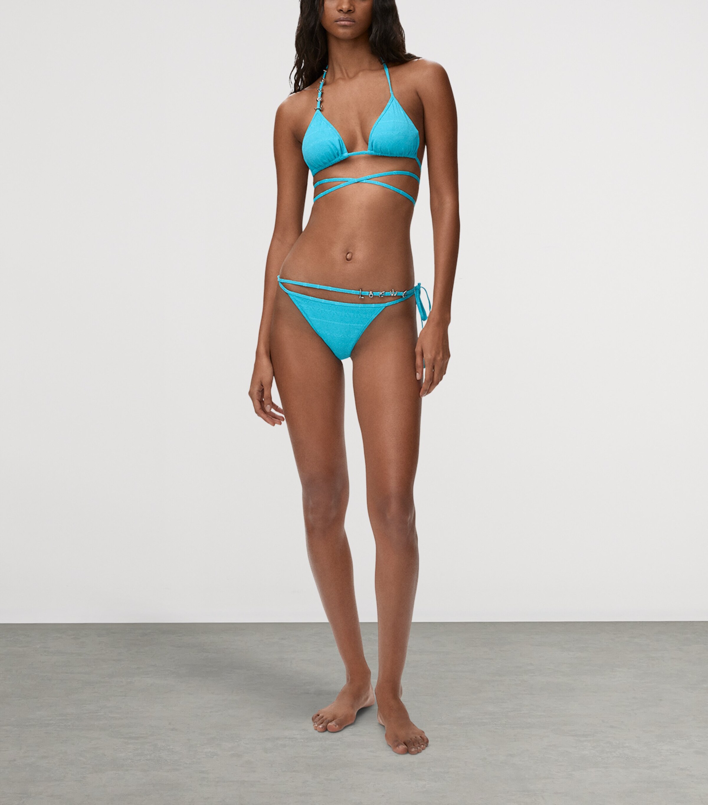 LOEWE Womens x Paula’s Ibiza Logo Bikini Briefs Turquoise Image 5