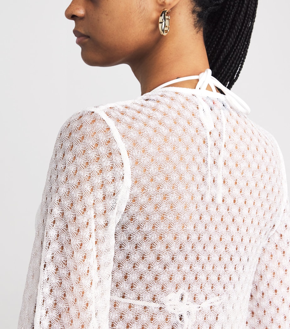 Metallic Knit Kaftan S01JWWHITE Image 4