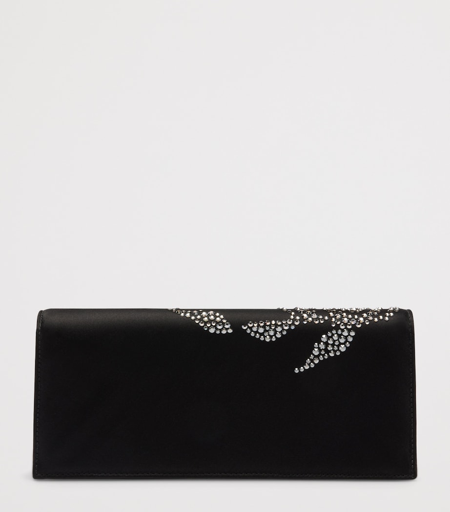 Satin Embellished Vivien Clutch Bag BLACK Image 3