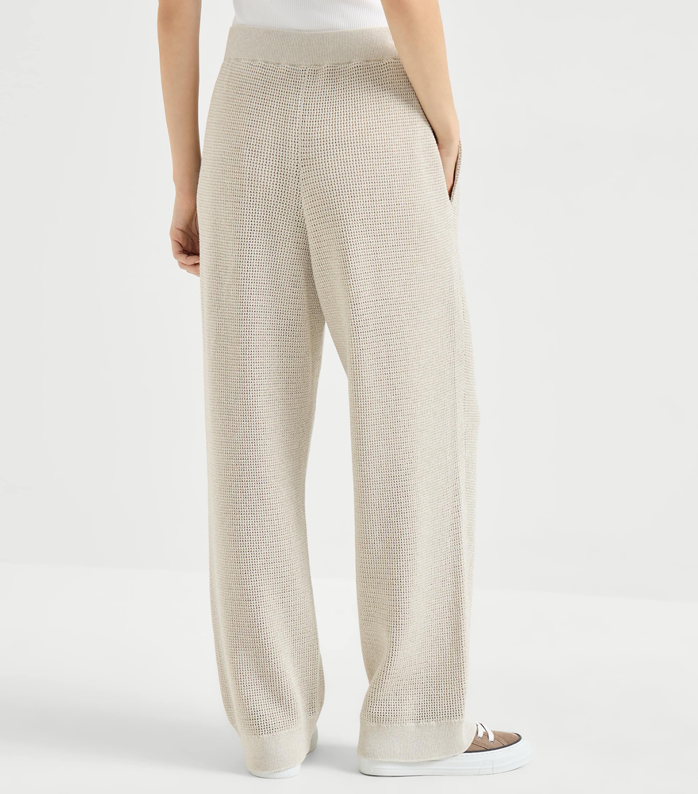 Brunello Cucinelli Womens Cotton-Blend Knitted Trousers Image 5