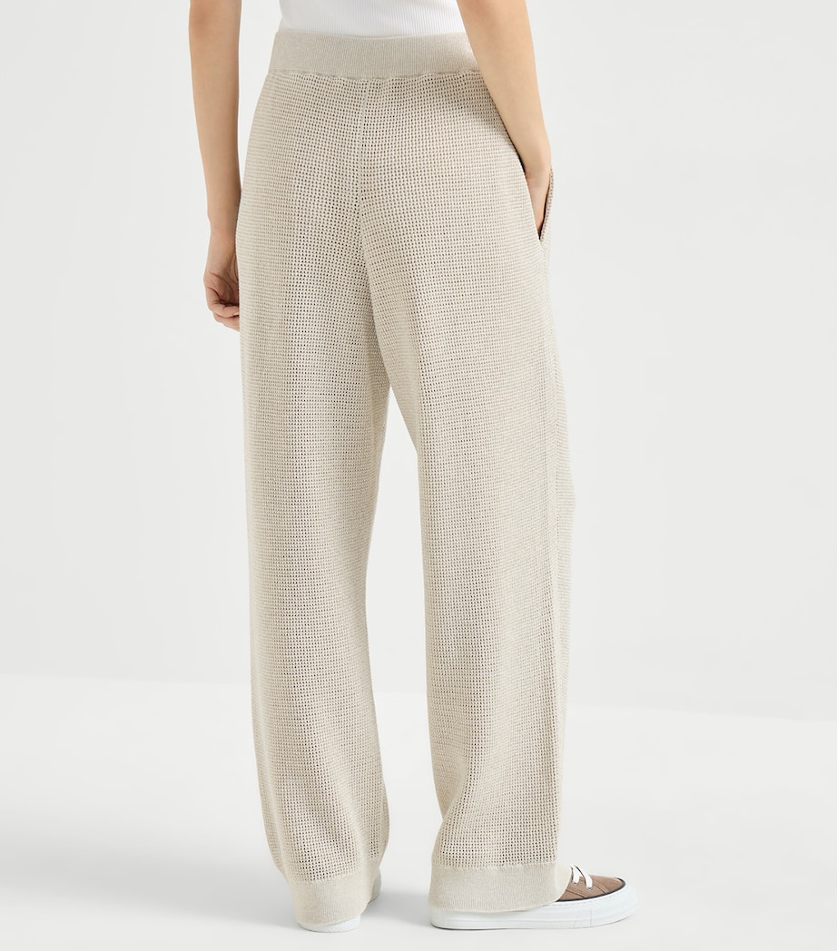 Brunello Cucinelli Womens Cotton-Blend Knitted Trousers Image 5