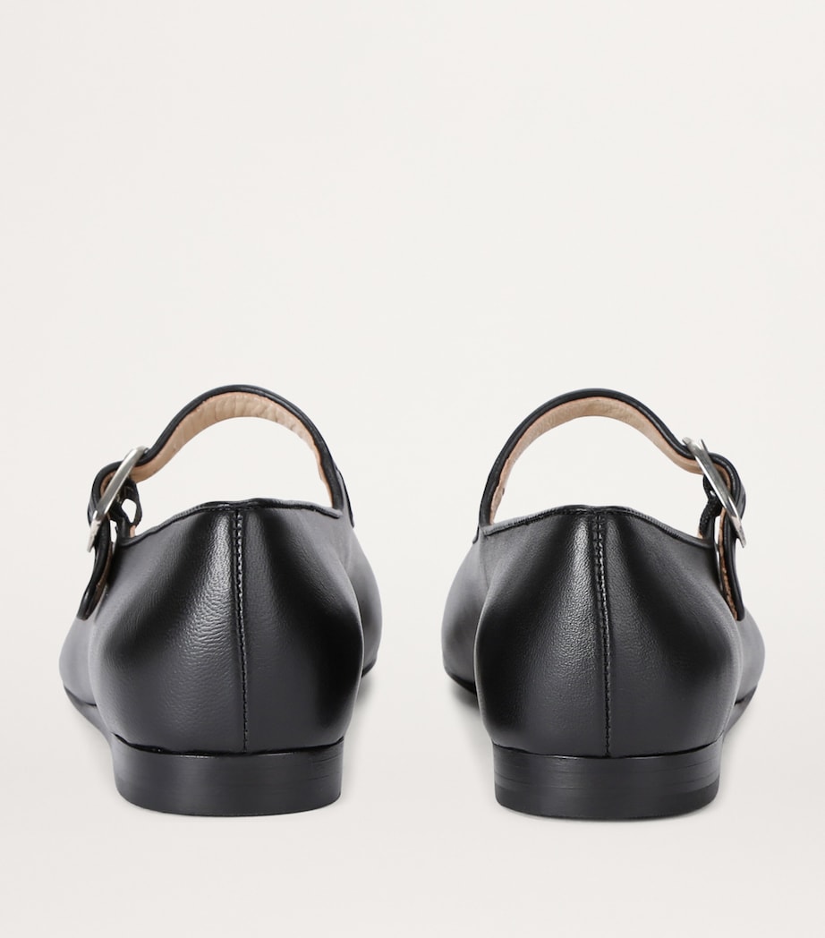 Le Monde Beryl Leather Mary Jane Ballet Flats Black Image 3