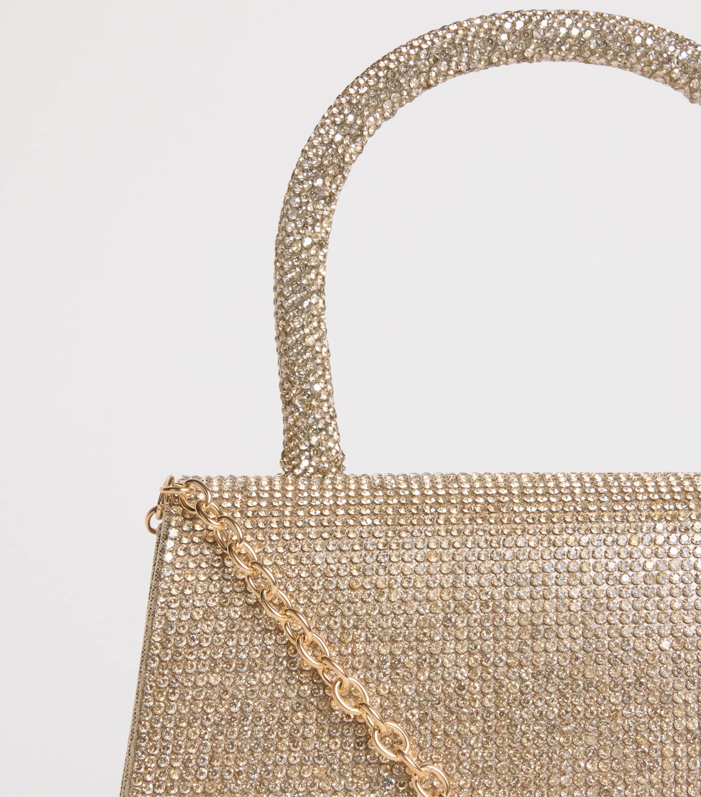 Embellished Bow Top-Handle Bag M-GOLD Image 4