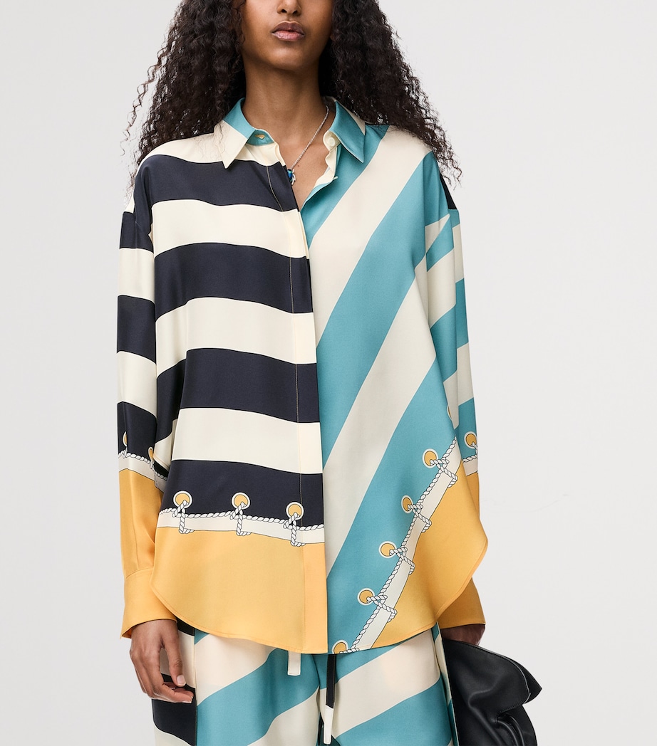 LOEWE Womens Silk Printed Shirt Orange/multicolor Image 3