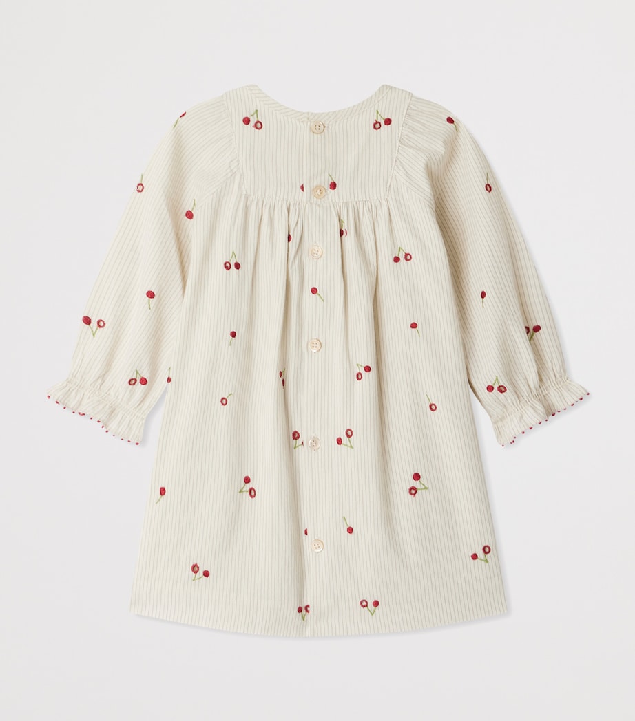 Organic Cotton Cherry-Embroidered Dress (12-18 Months) UPB ROUGE Image 2