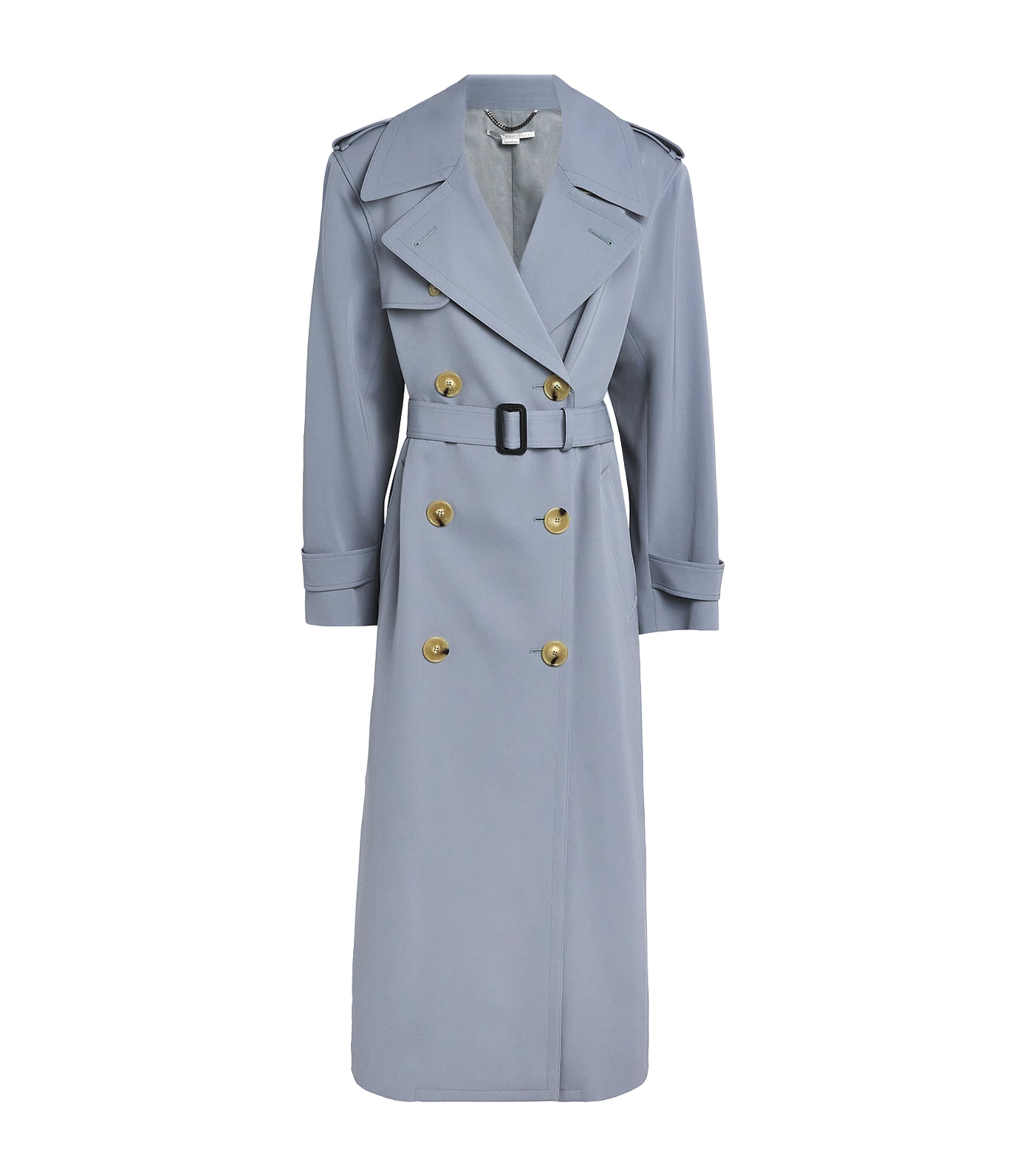 Stella Mccartney Wool-blend Trench Coat In Grey
