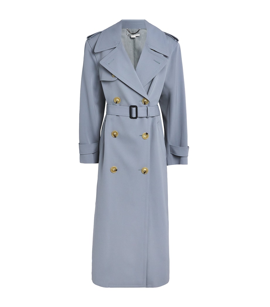 Stella McCartney Womens Wool-Blend Trench Coat Mist Image 1
