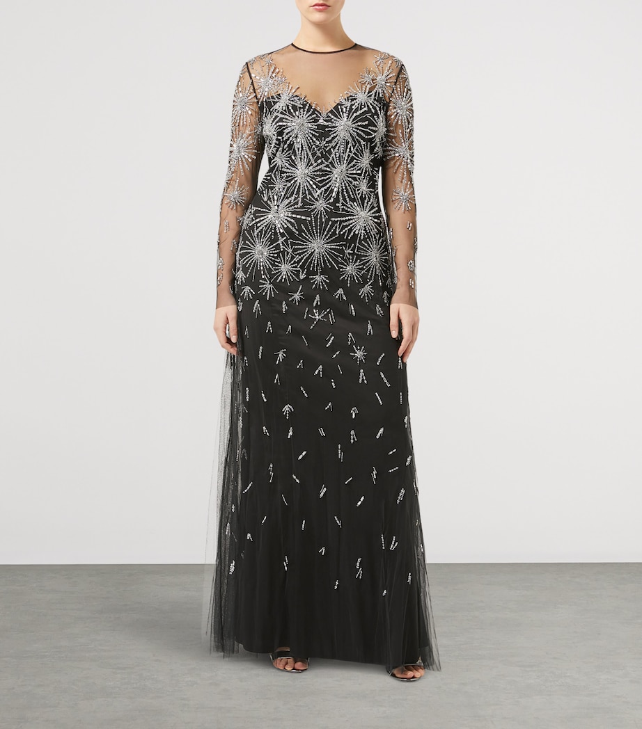 Tulle Embellished Maxi Dress BLACK Image 2
