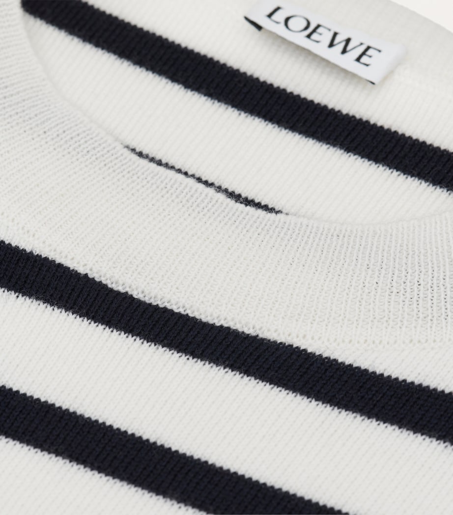 Wool-Blend Anagram Sweater OFF-WHITE/NAVY Image 5