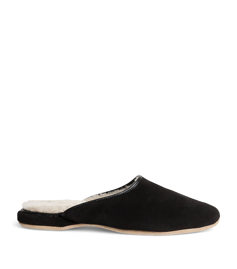 Derek Rose Suede Douglas Slippers Black Image 1