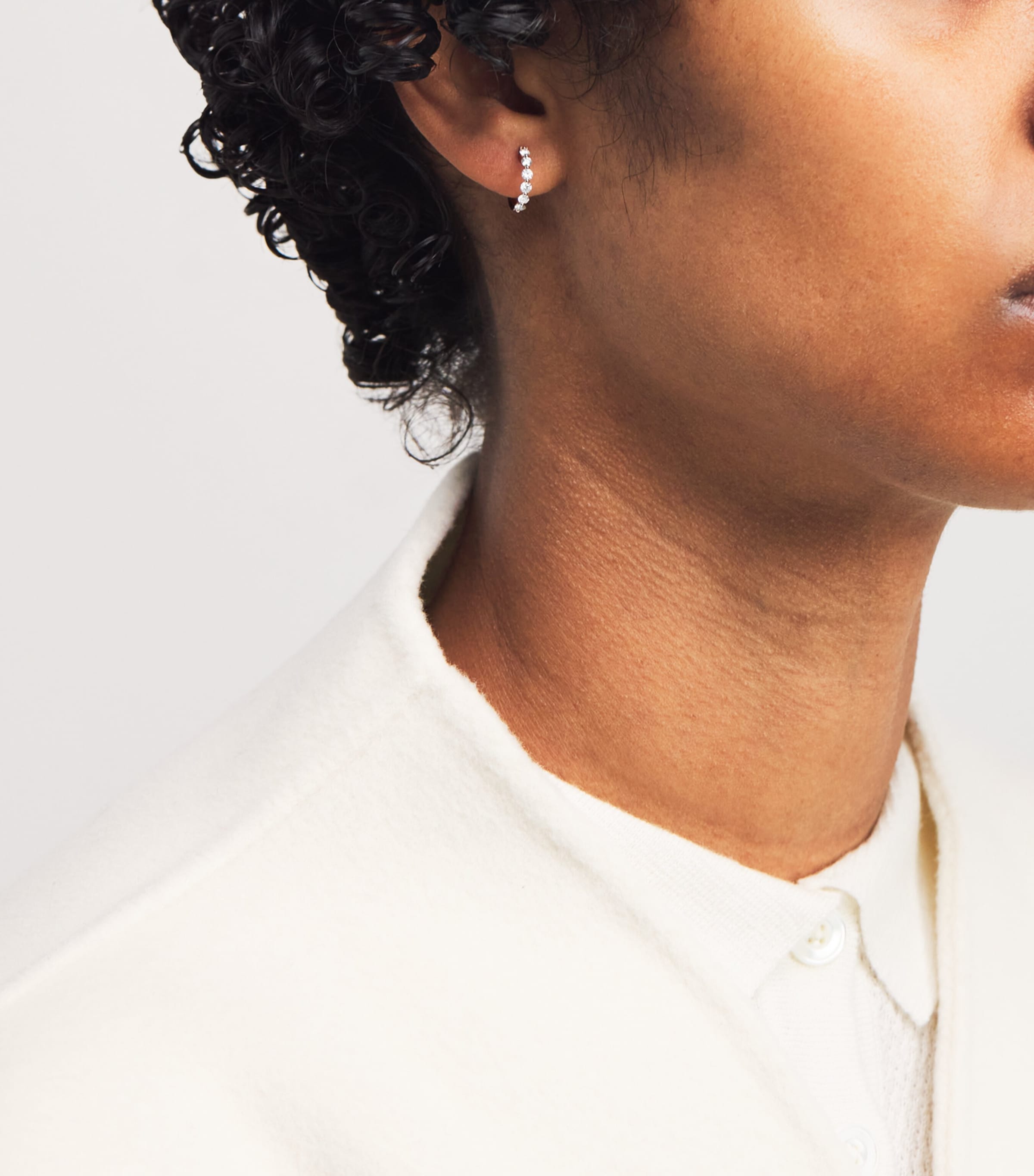 Harrods Rose Gold and Diamond Hoop Earrings (0.50ctw) Rose Gold Image 4