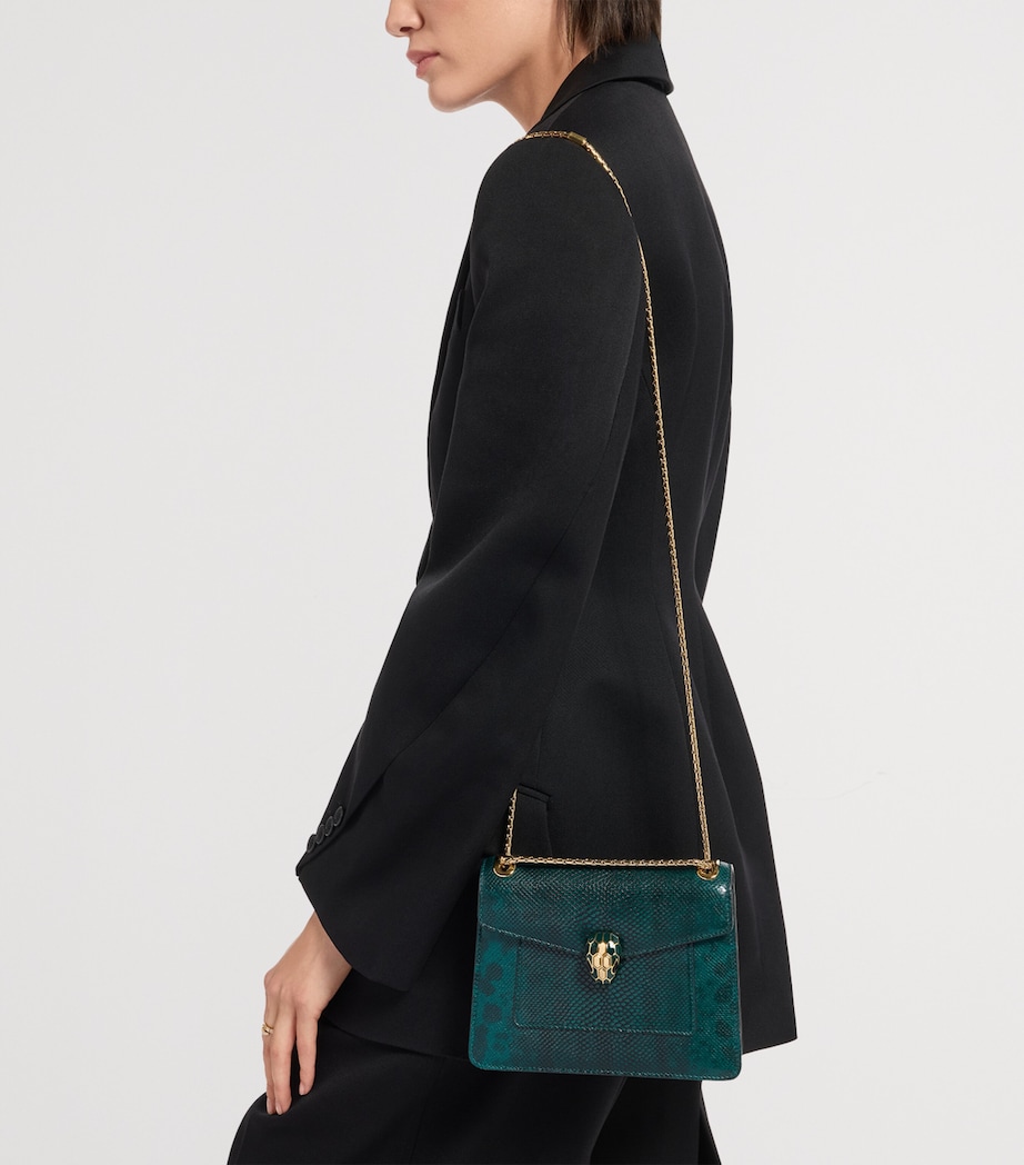 Bvlgari Karung Leather Serpenti Forever Cross-Body Bag Green Image 4