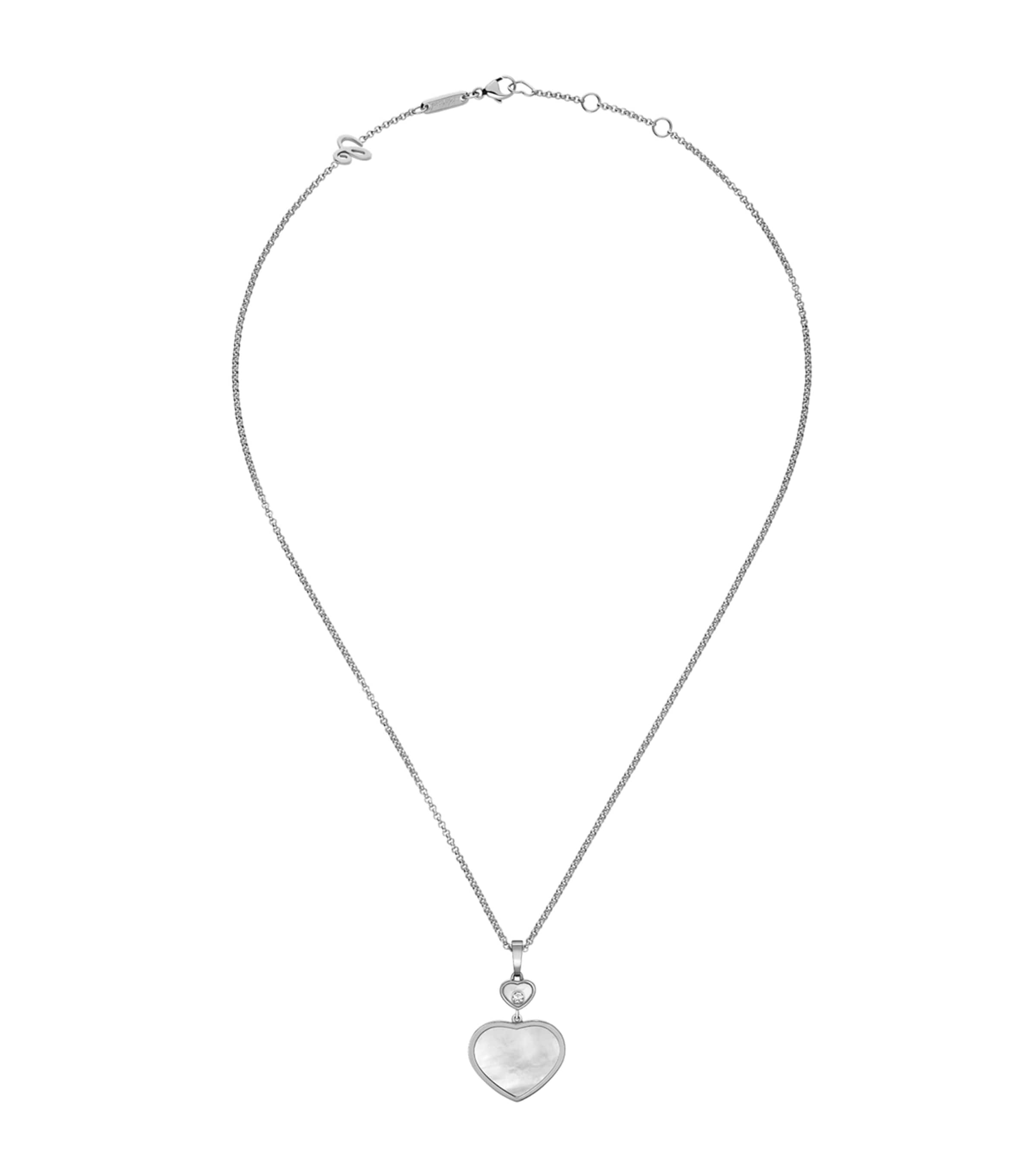 White Gold And Diamond Happy Hearts Pendant 18K WHITE GOLD Image 1