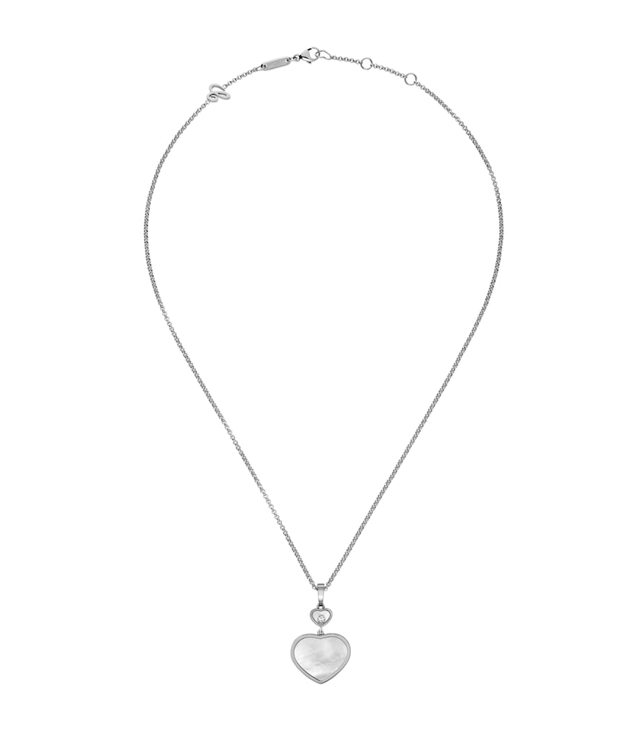 White Gold And Diamond Happy Hearts Pendant 18K WHITE GOLD Image 1