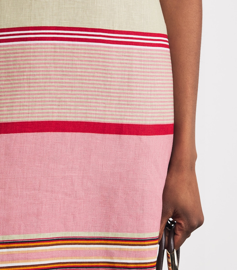 Faithfull the Brand Womens Linen Stripe Yolina Maxi Dress Brrgn Strpe Dsty Mve Image 6