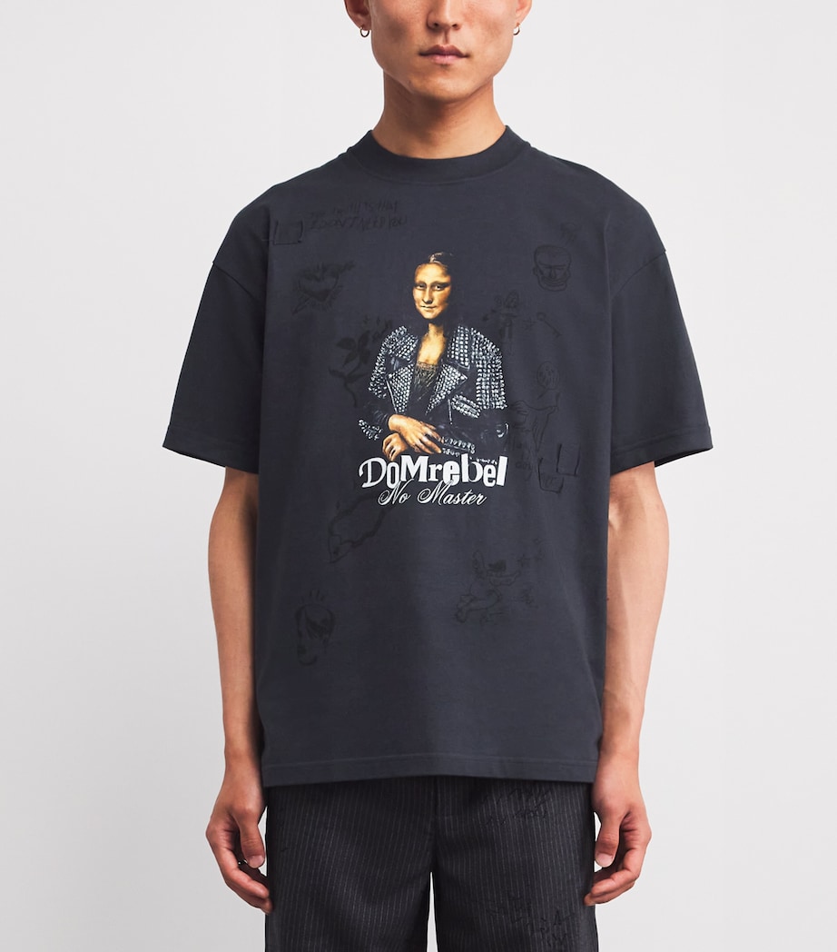 Cotton Mona Lisa T-Shirt OLD BLACK Image 3