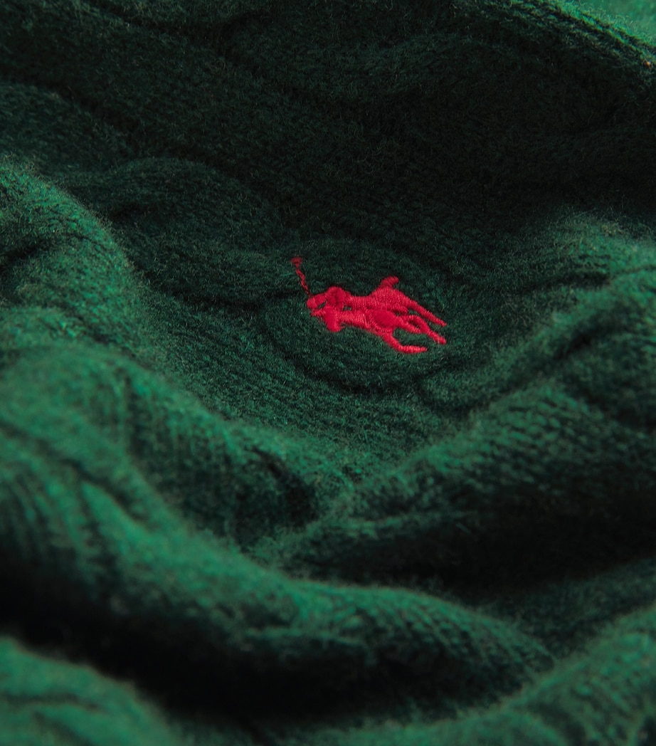 Polo Ralph Lauren Mens Wool-Cashmere Cable-Knit Sweater Green Image 5