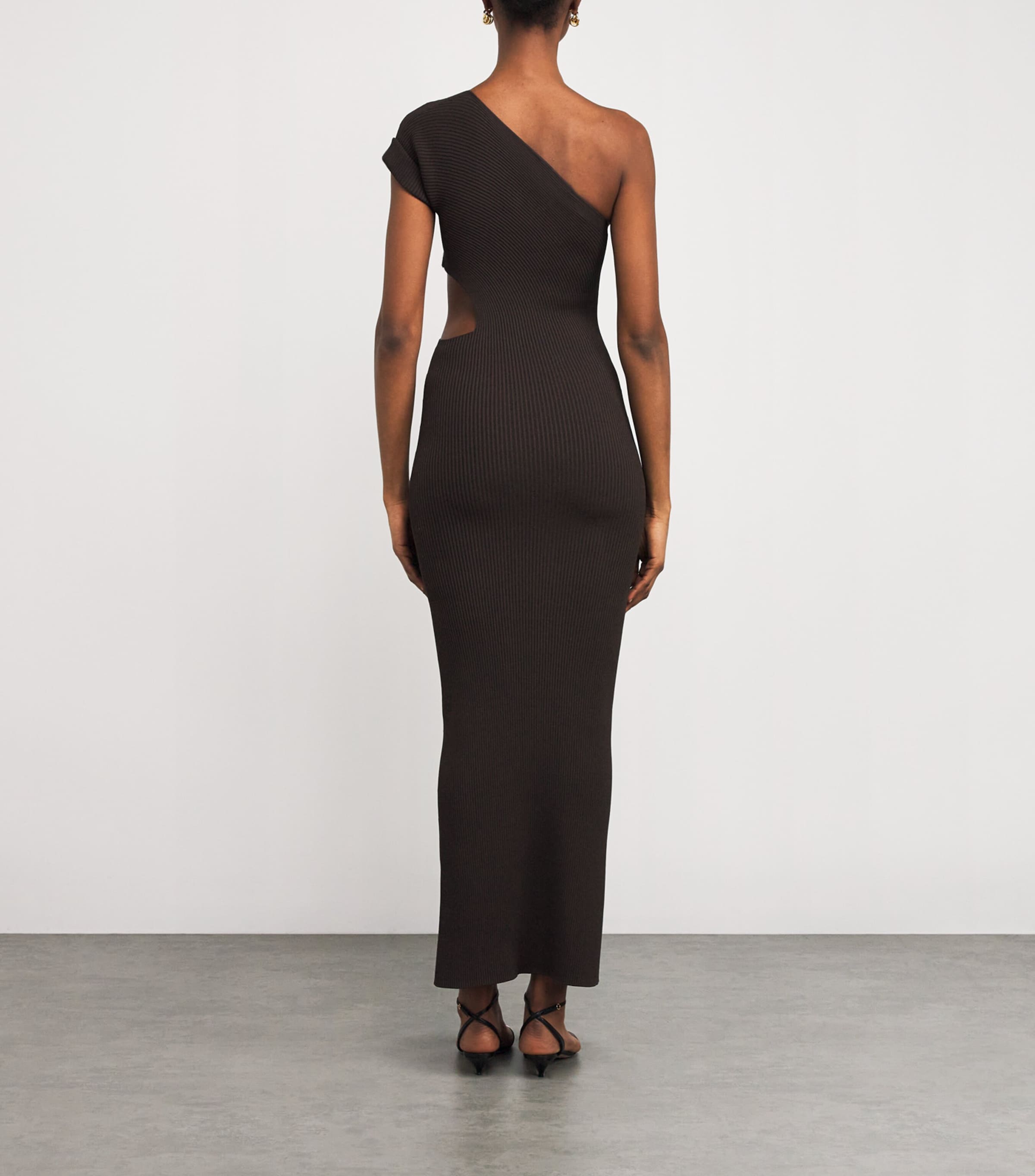 Max Mara Ribbed One-Shoulder Maxi Dress | Harrods US