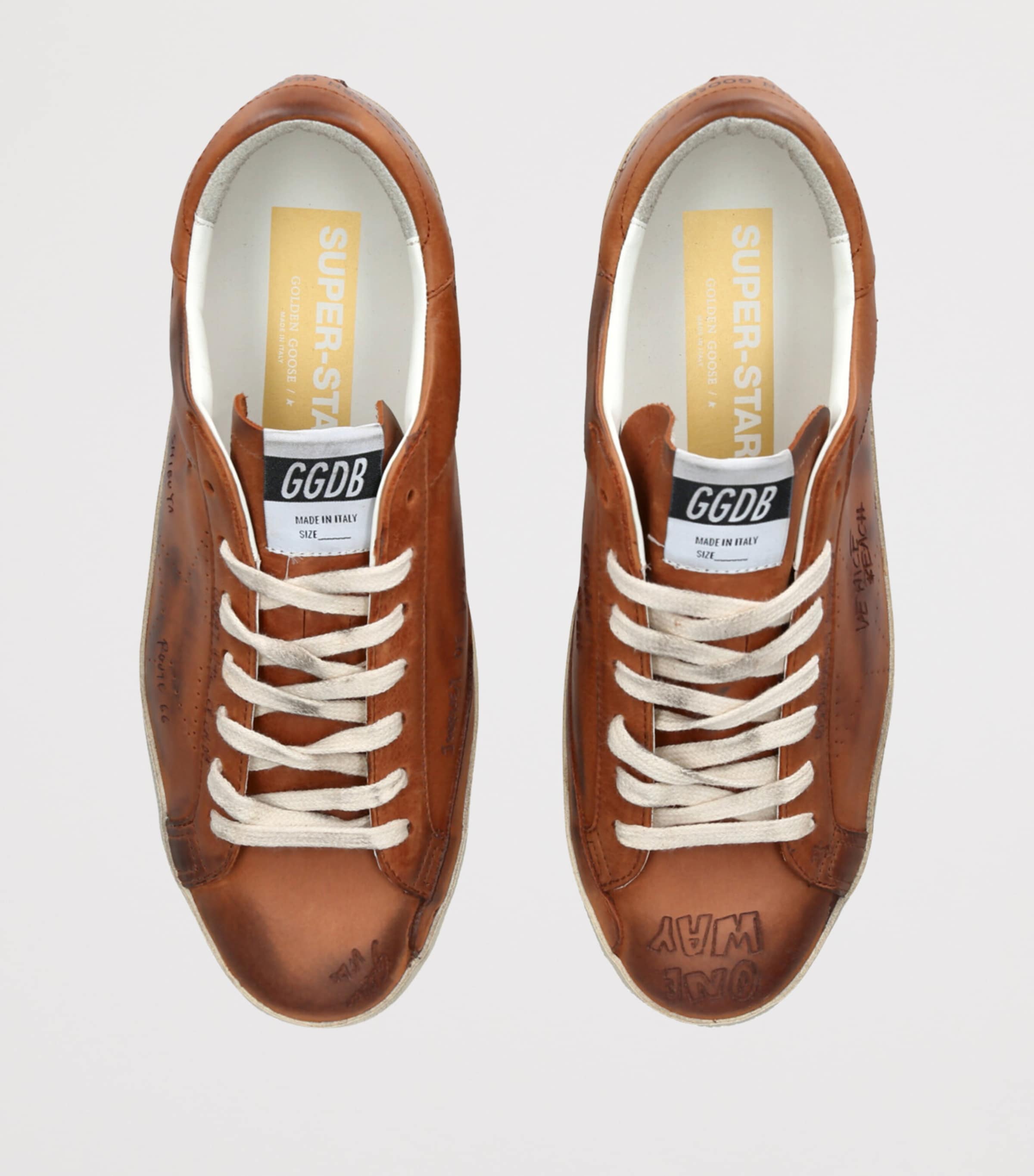 Leather Super-Star Sneakers TAN Image 4
