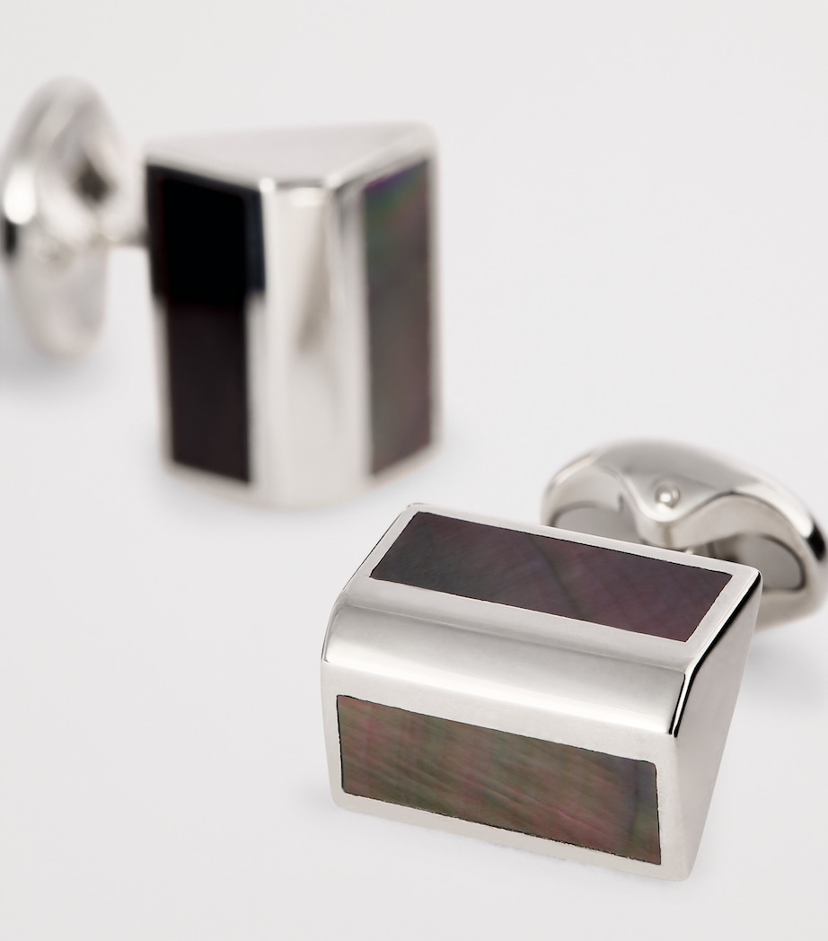 Sterling Silver Mother-Of-Pearl Cufflinks GREY Image 6