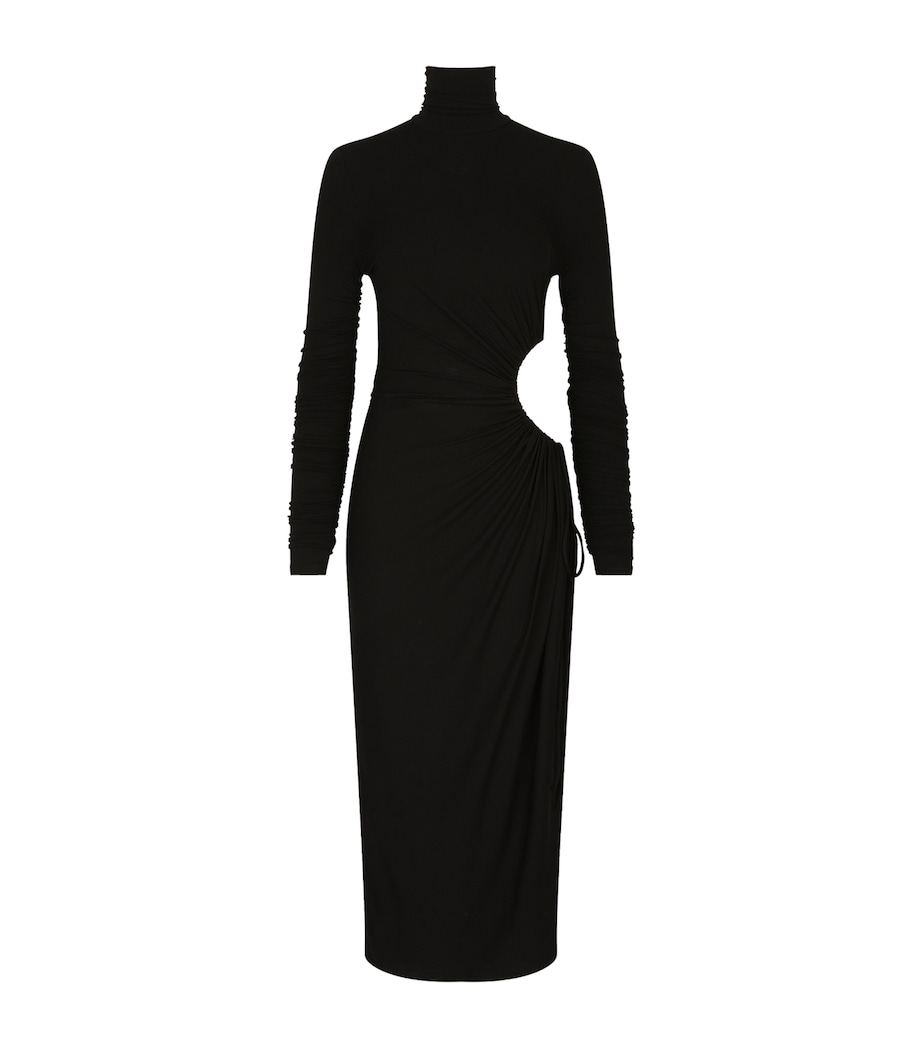 Rollneck Cut-Out Dress N0000-BLACK Image 1